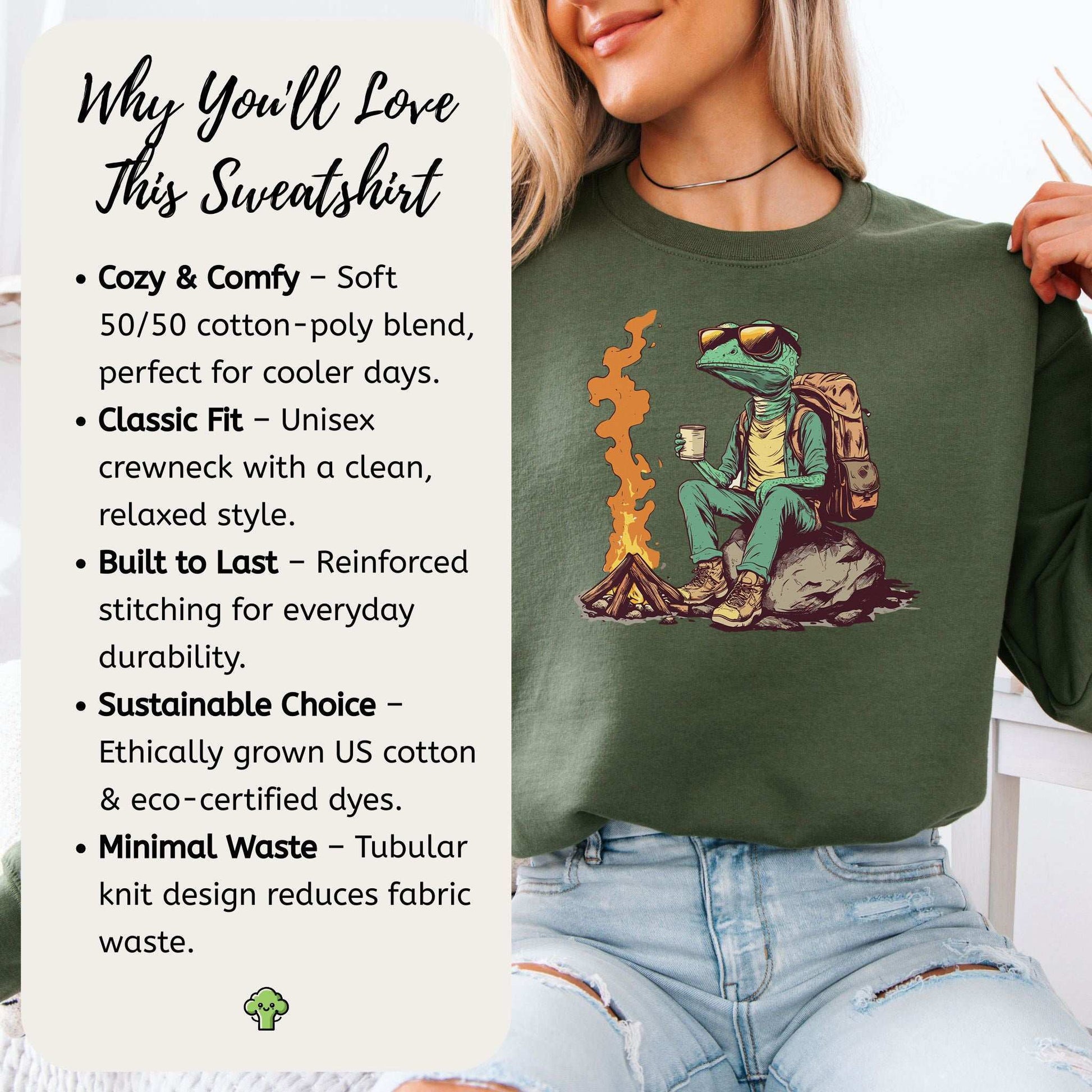 Campfire Chameleon Sweatshirt – Cozy Reptile Vibes for Chill Adventurers