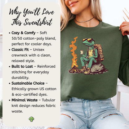 Campfire Chameleon Sweatshirt – Cozy Reptile Vibes for Chill Adventurers