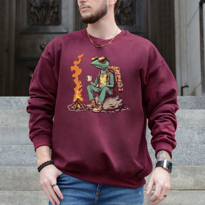 Campfire Chameleon Sweatshirt – Cozy Reptile Vibes for Chill Adventurers