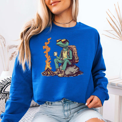 Campfire Chameleon Sweatshirt – Cozy Reptile Vibes for Chill Adventurers