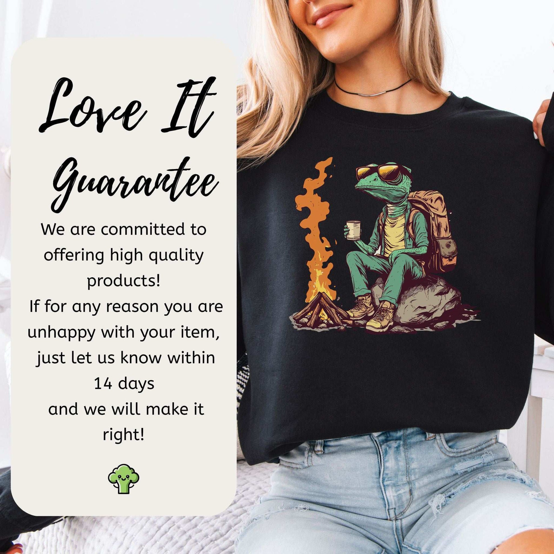 Campfire Chameleon Sweatshirt – Cozy Reptile Vibes for Chill Adventurers