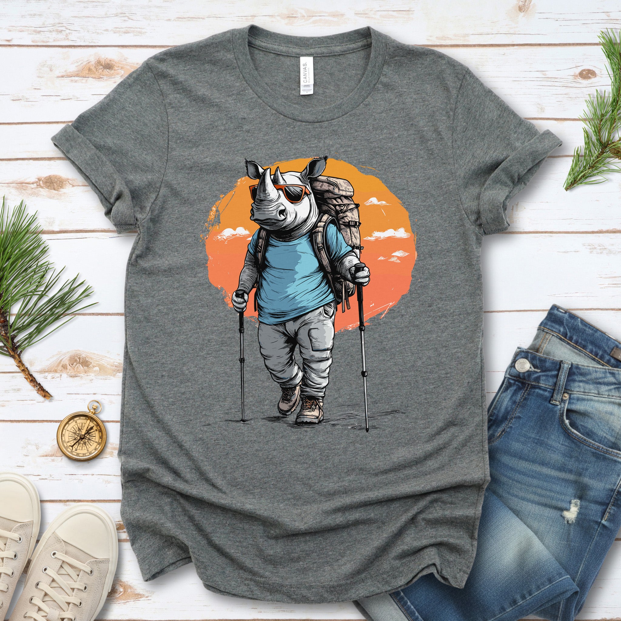 Sunset Hike with Rhino T-Shirt