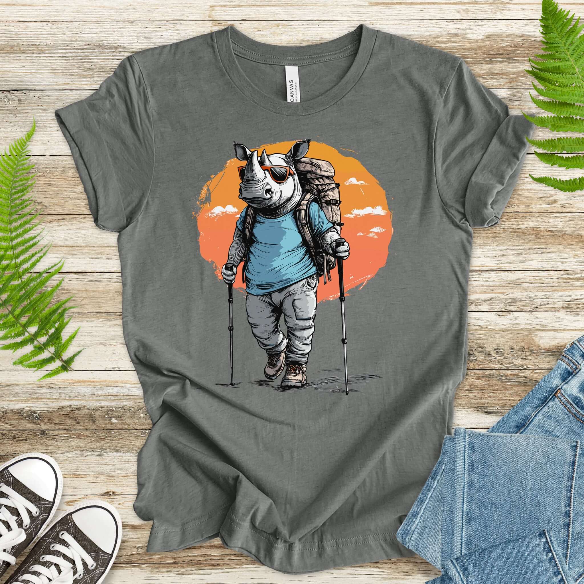 Sunset Hike with Rhino T-Shirt