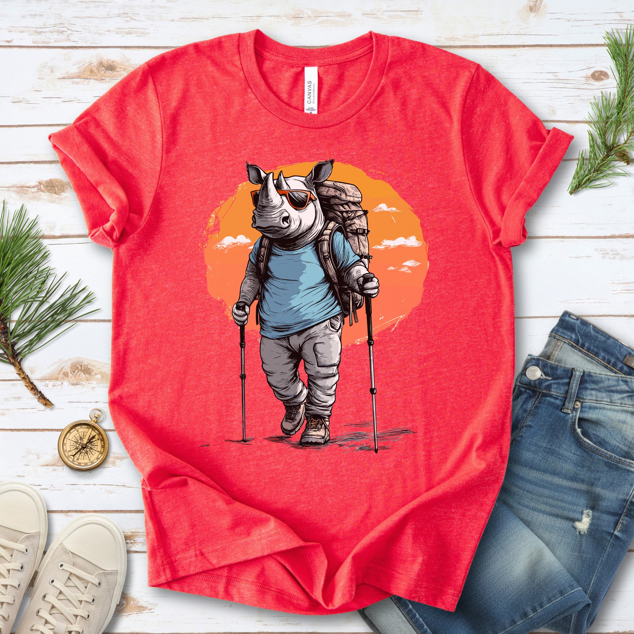 Sunset Hike with Rhino T-Shirt