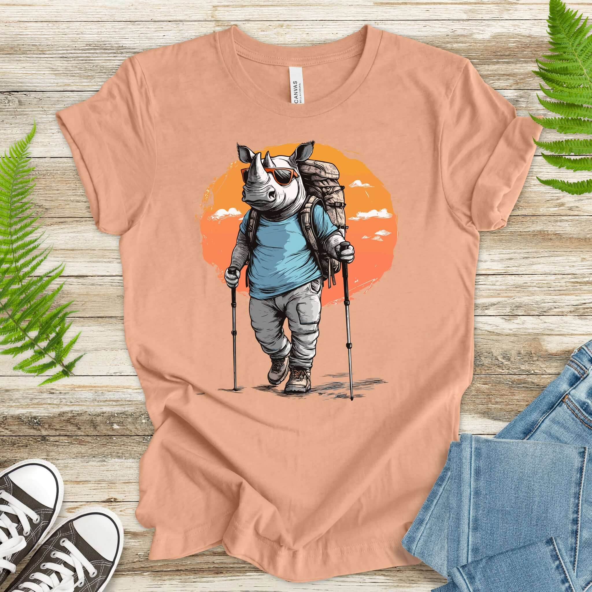 Sunset Hike with Rhino T-Shirt
