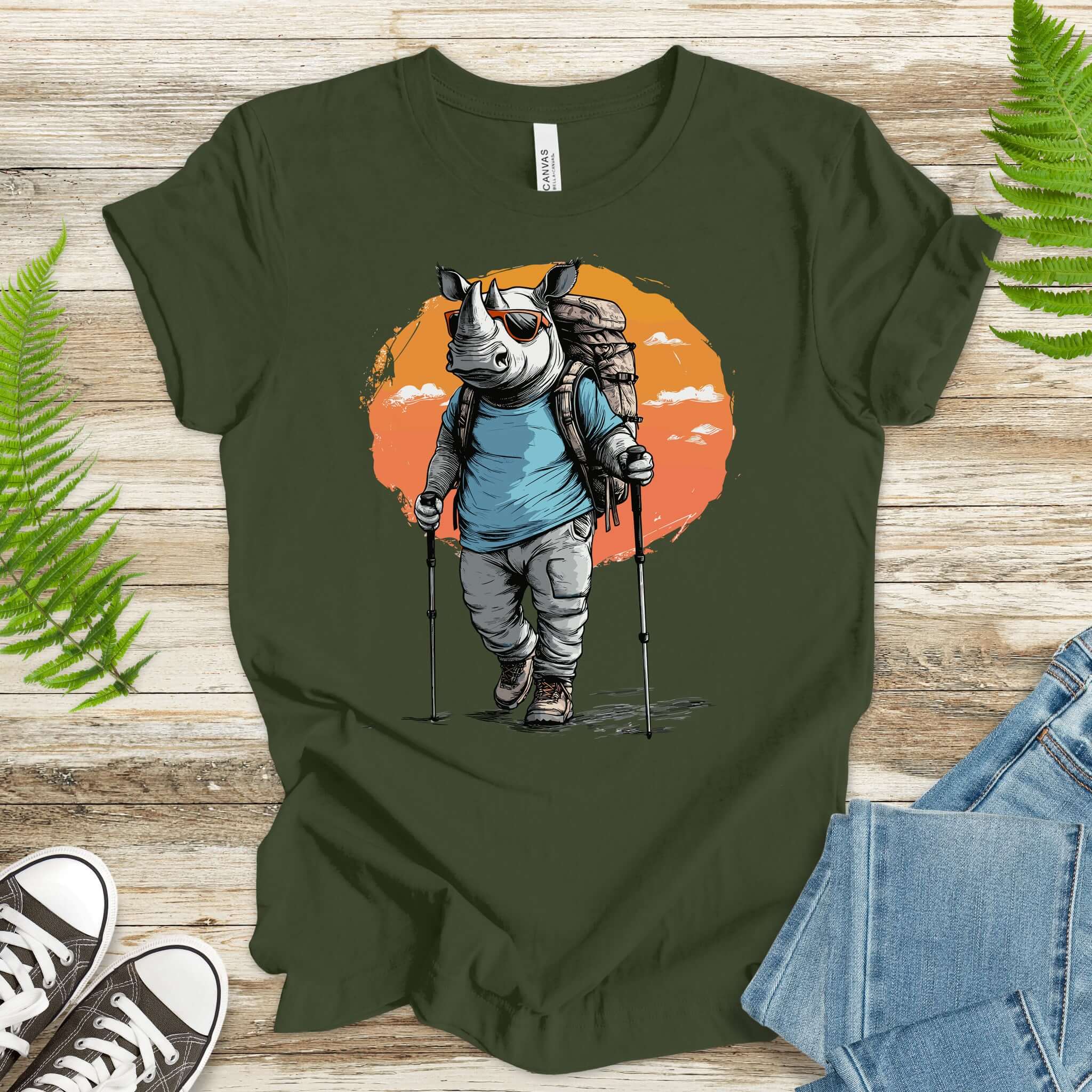 Sunset Hike with Rhino T-Shirt