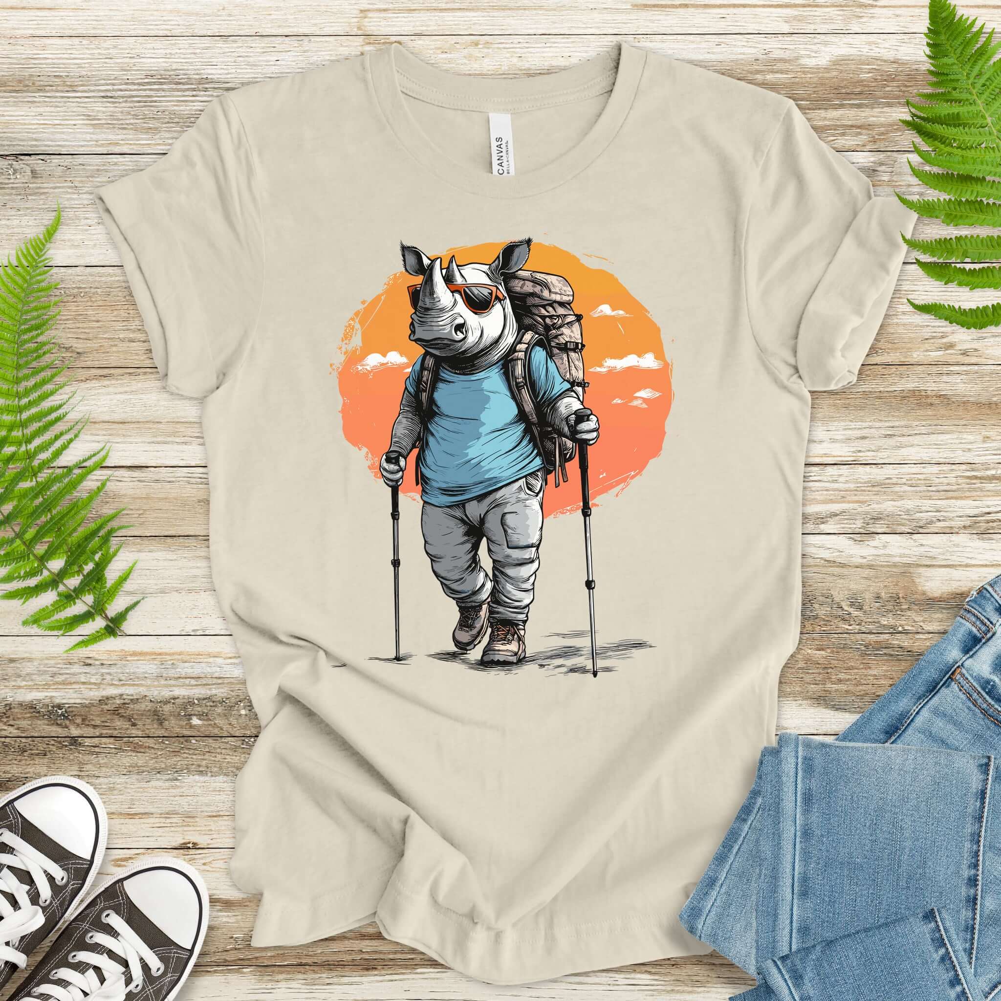 Sunset Hike with Rhino T-Shirt