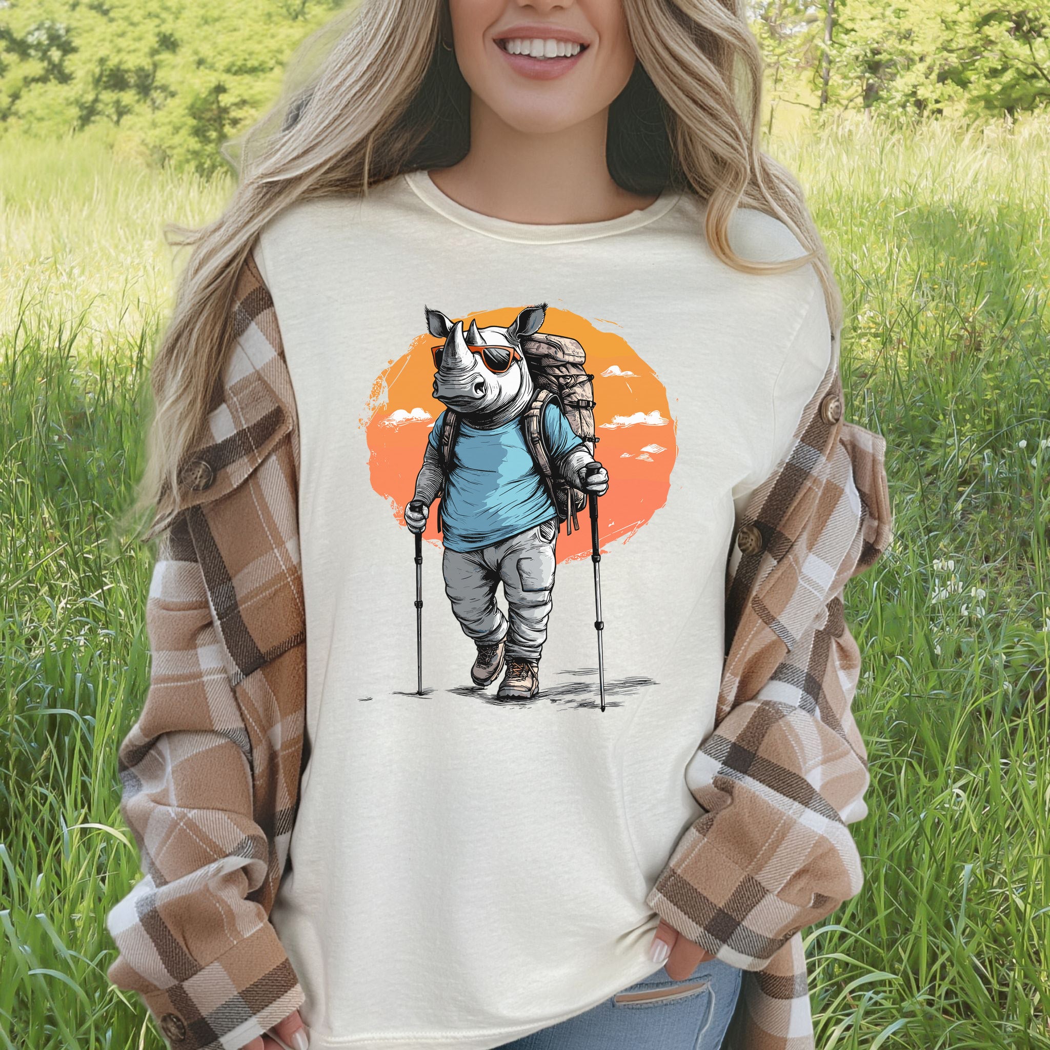 Sunset Hike with Rhino T-Shirt