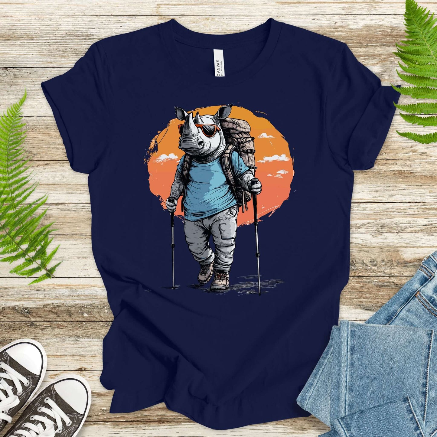 Sunset Hike with Rhino T-Shirt