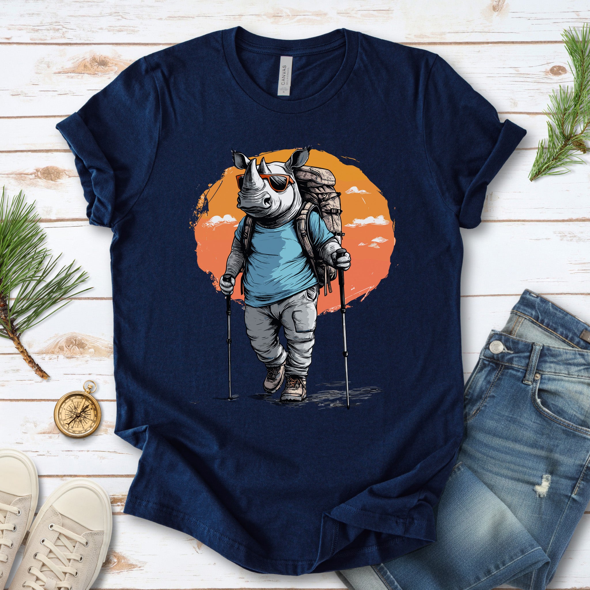 Sunset Hike with Rhino T-Shirt