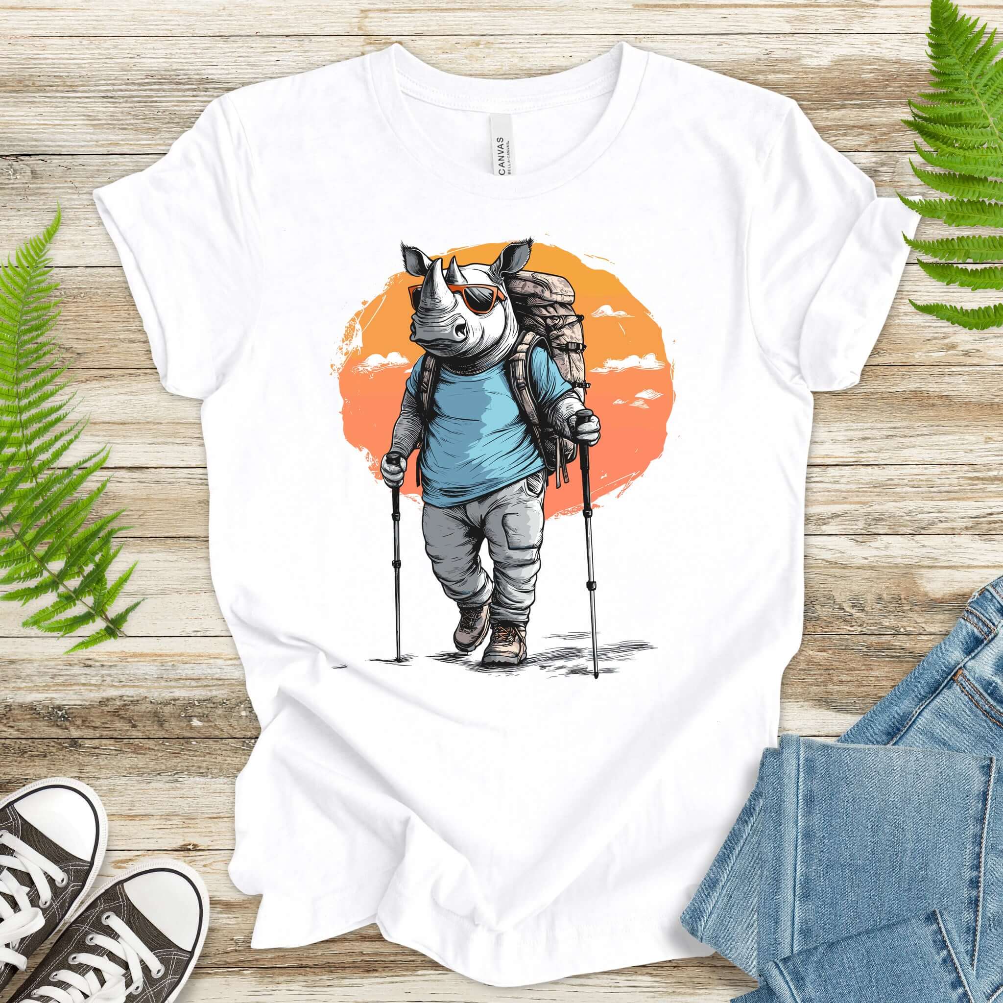 Sunset Hike with Rhino T-Shirt