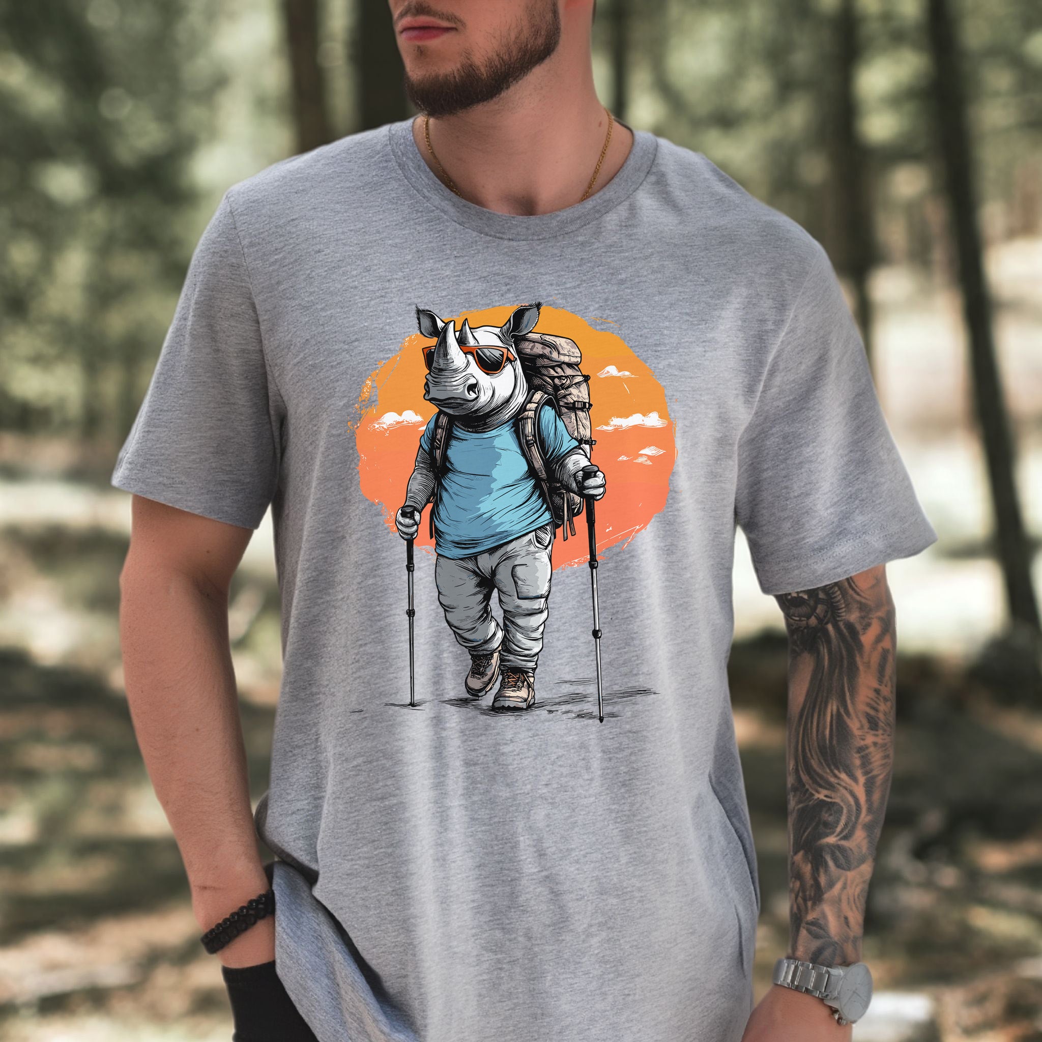 Sunset Hike with Rhino T-Shirt