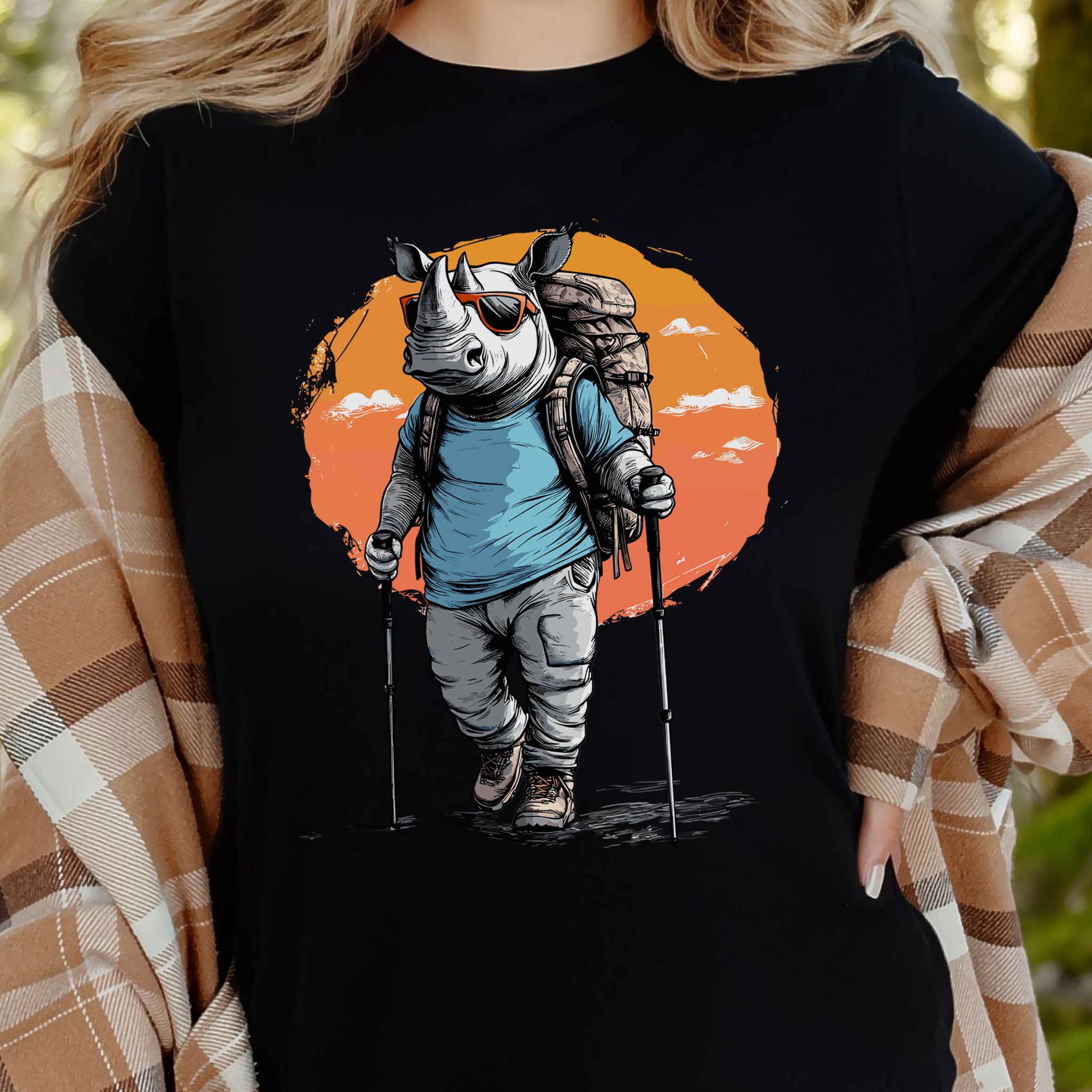 Sunset Hike with Rhino T-Shirt
