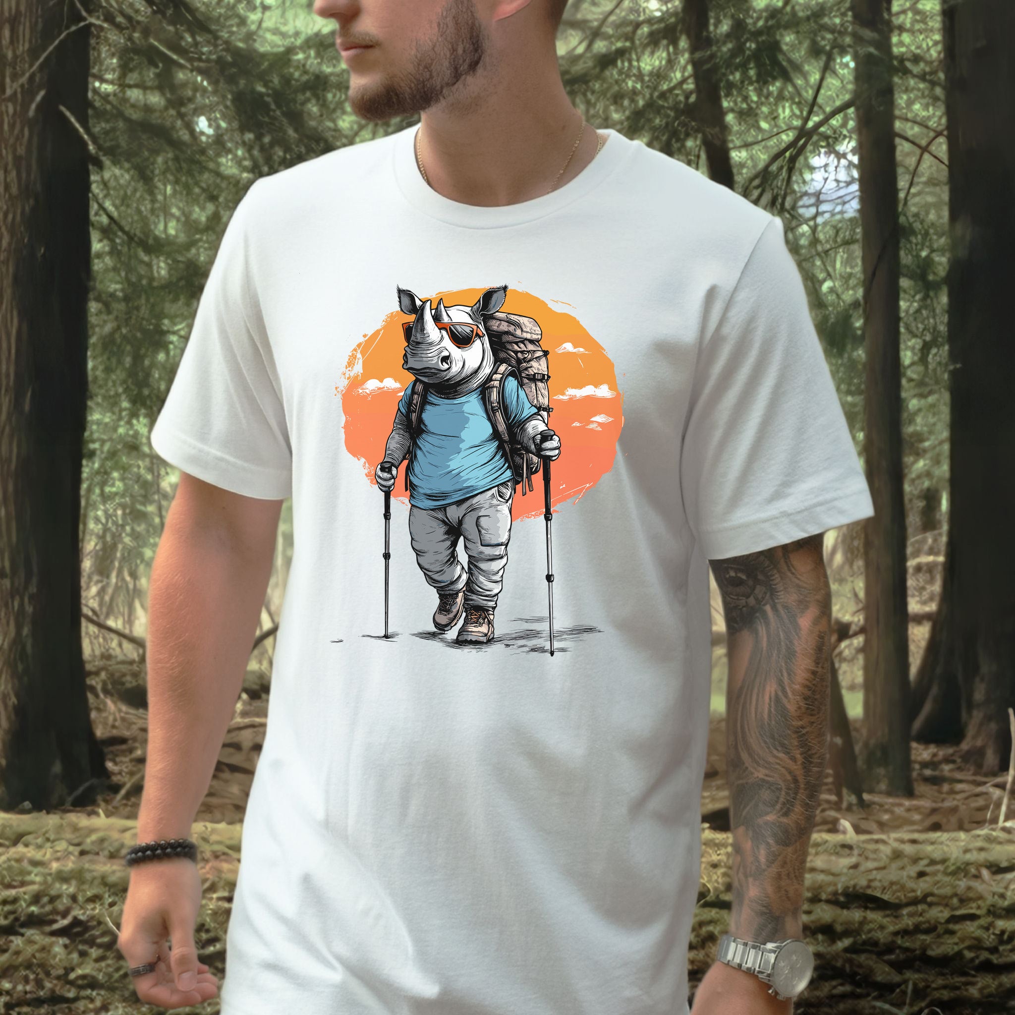 Sunset Hike with Rhino T-Shirt