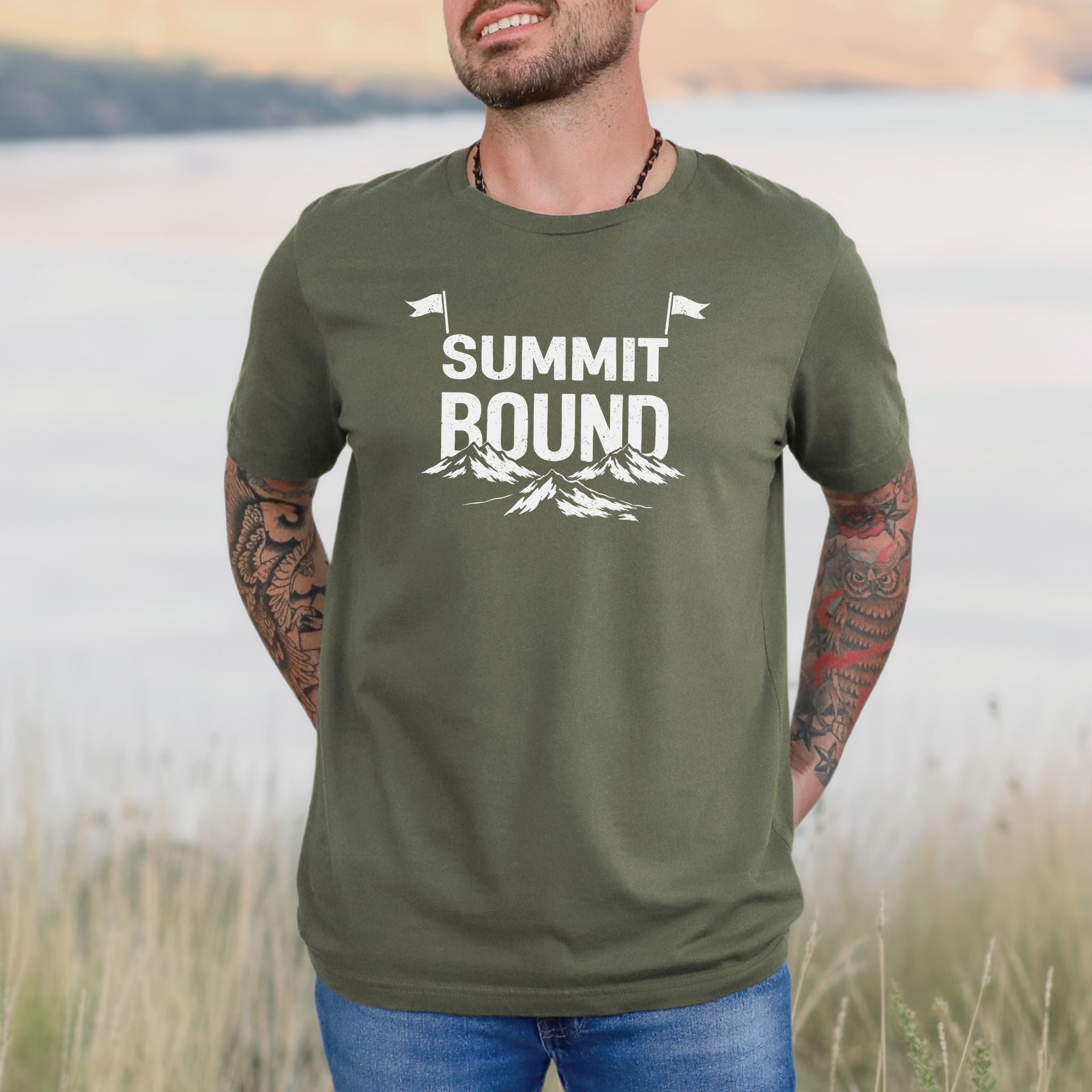 Summit Bound Retro Mountain Climber Adventure T-Shirt