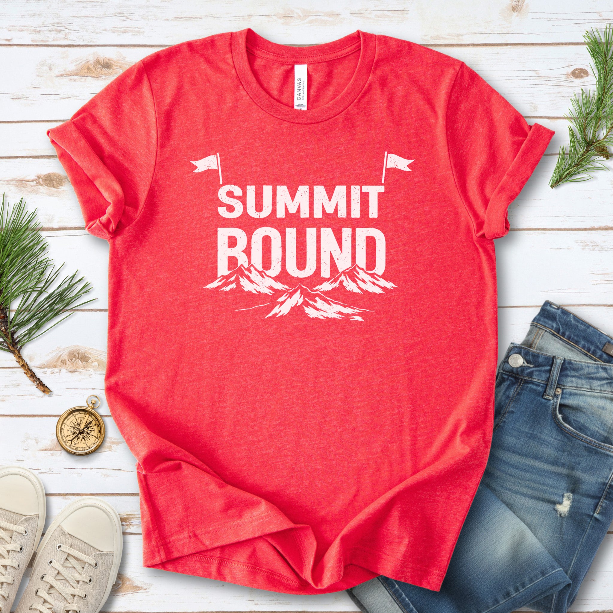 Summit Bound Retro Mountain Climber Adventure T-Shirt