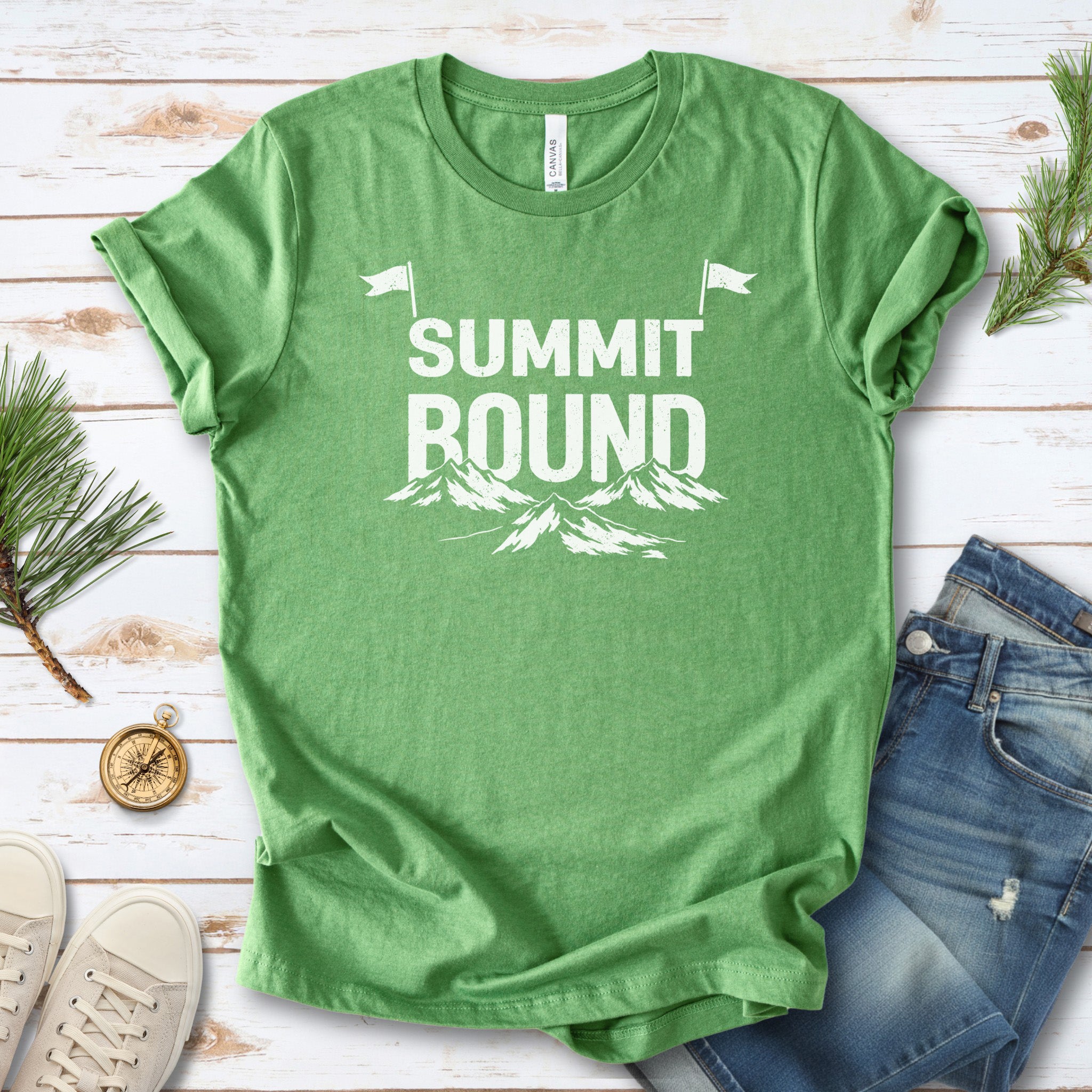 Summit Bound Retro Mountain Climber Adventure T-Shirt