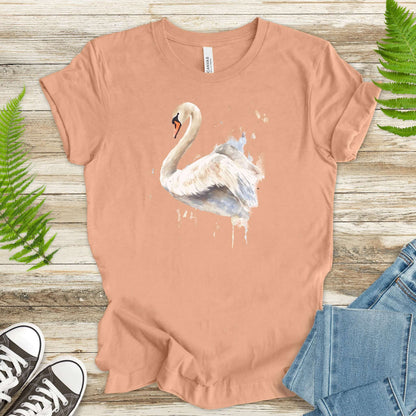 Watercolor Swan T-Shirt – Elegant Bird Lover Gift Tee