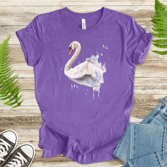 Watercolor Swan T-Shirt – Elegant Bird Lover Gift Tee