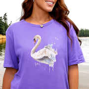 Watercolor Swan T-Shirt – Elegant Bird Lover Gift Tee