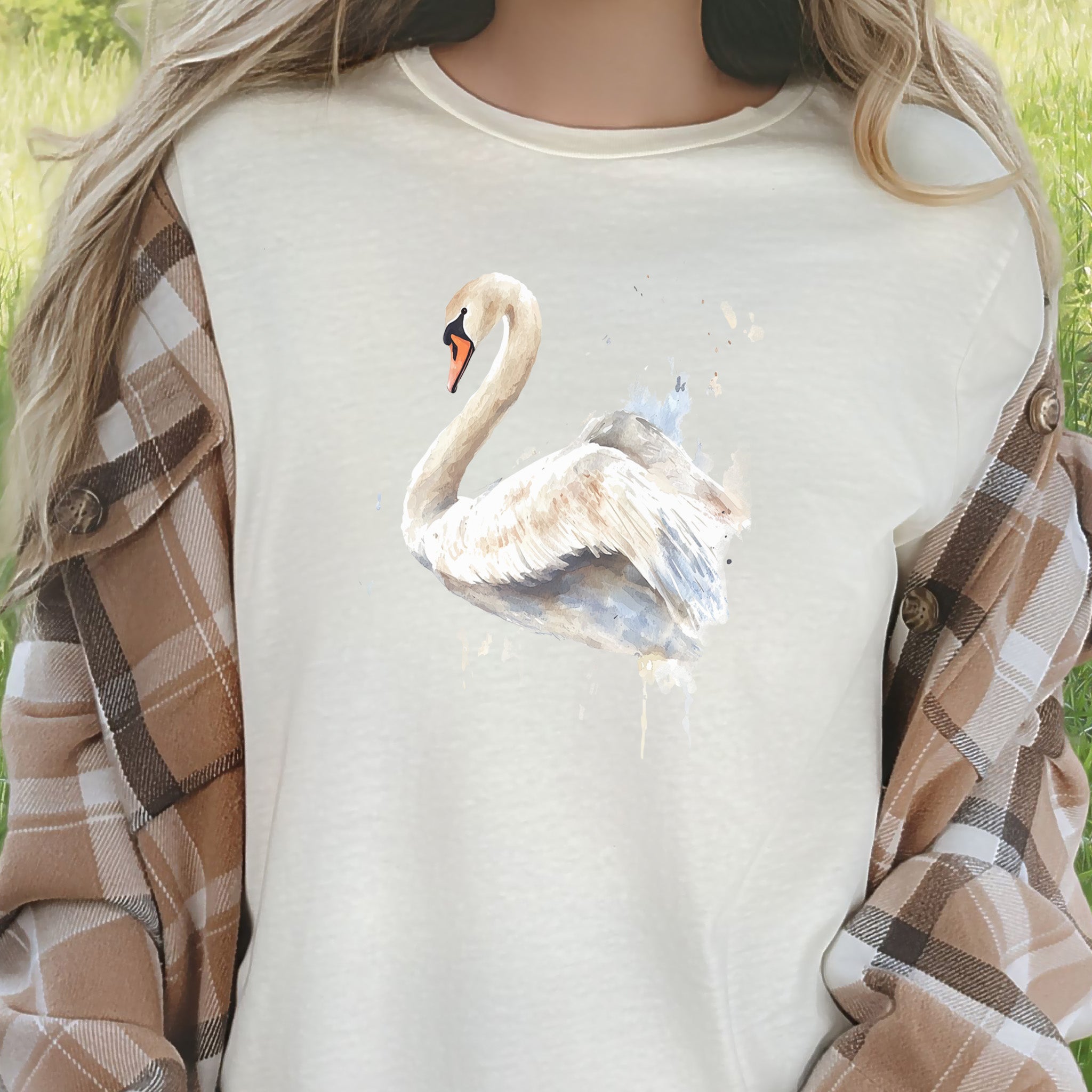 Watercolor Swan T-Shirt – Elegant Bird Lover Gift Tee