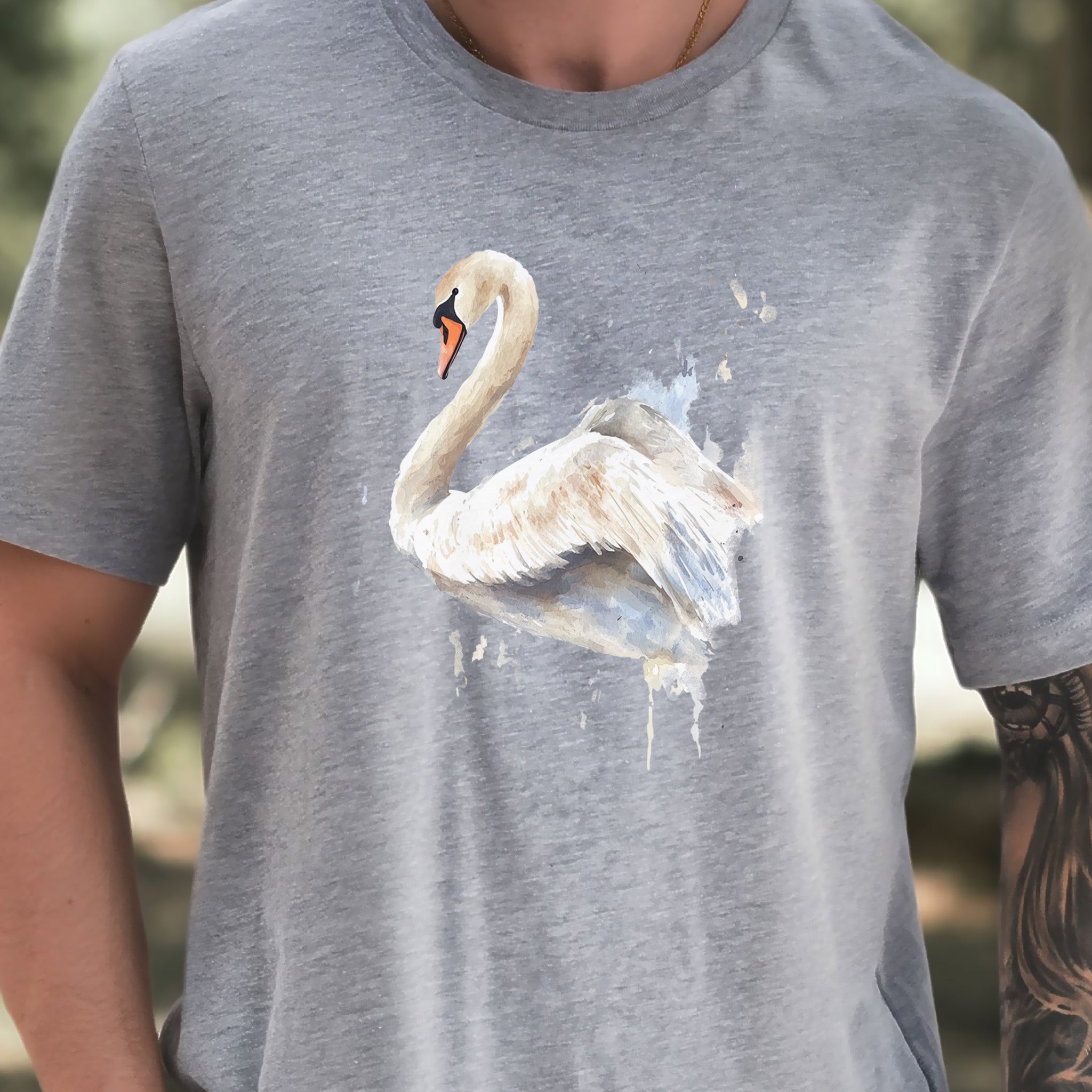 Watercolor Swan T-Shirt – Elegant Bird Lover Gift Tee