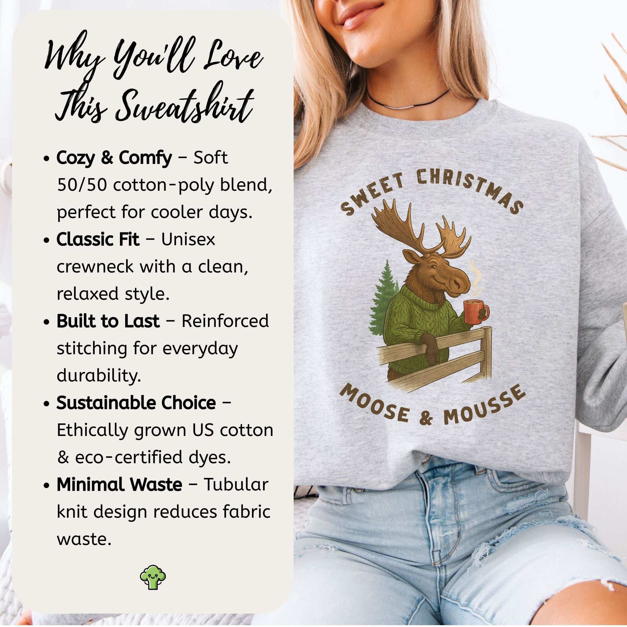 Sweet Christmas Moose & Mousse - sweatshirt