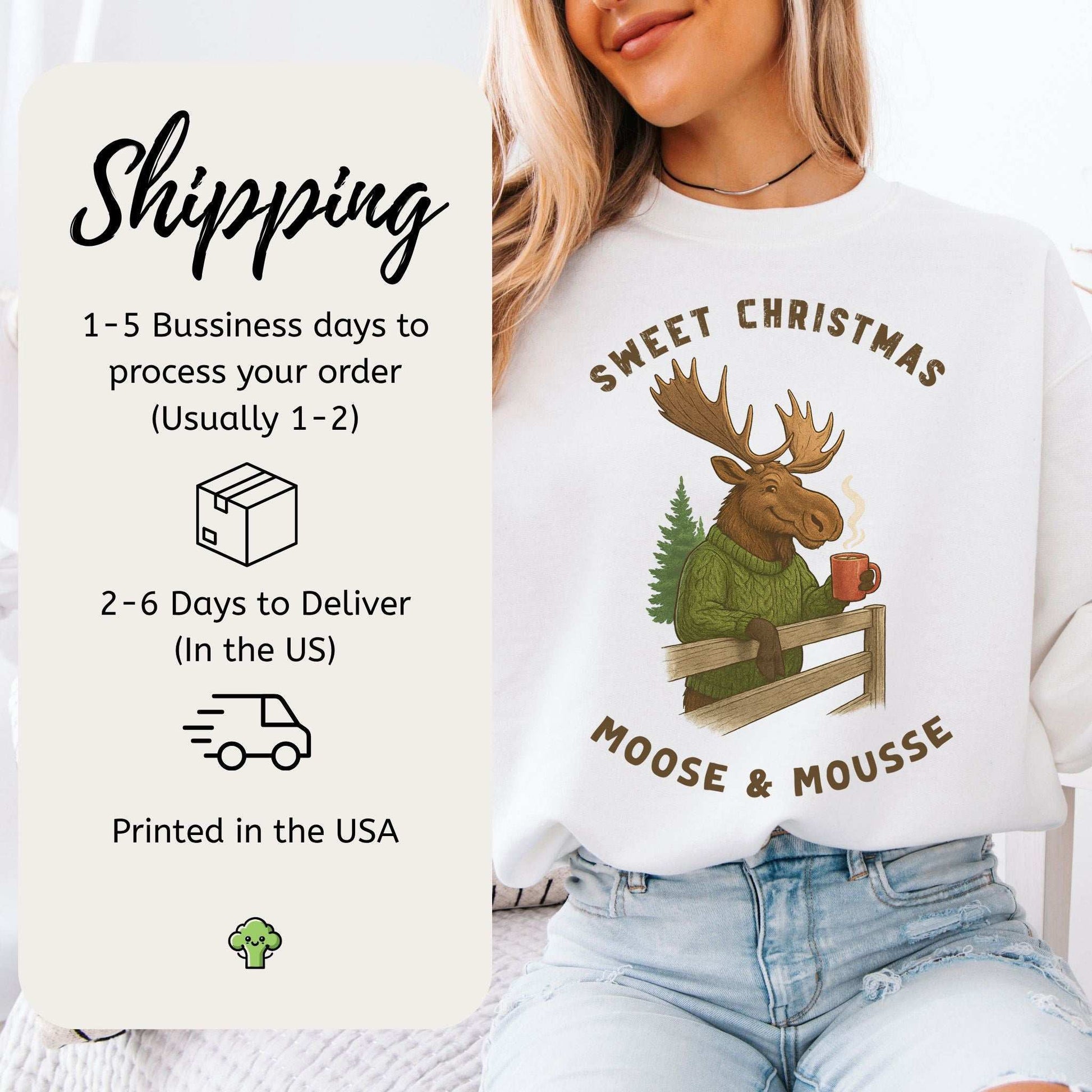 Sweet Christmas Moose & Mousse - sweatshirt