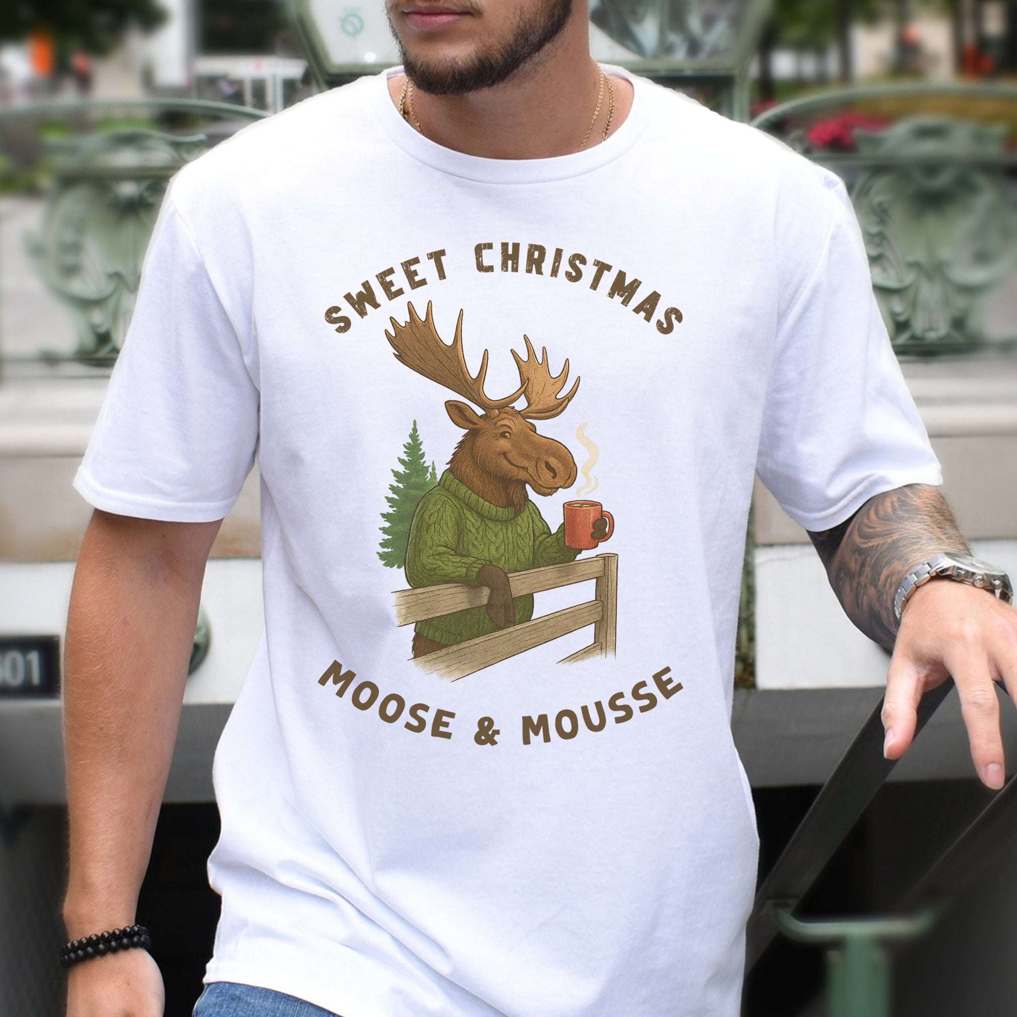 Sweet Christmas Moose T-Shirt – Funny Holiday Forest Gift Tee