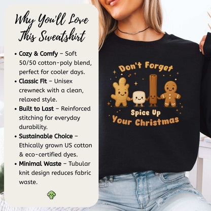 Spice Trio Holiday Sweatshirt – Funny Gingerbread & Marshmallow Gift
