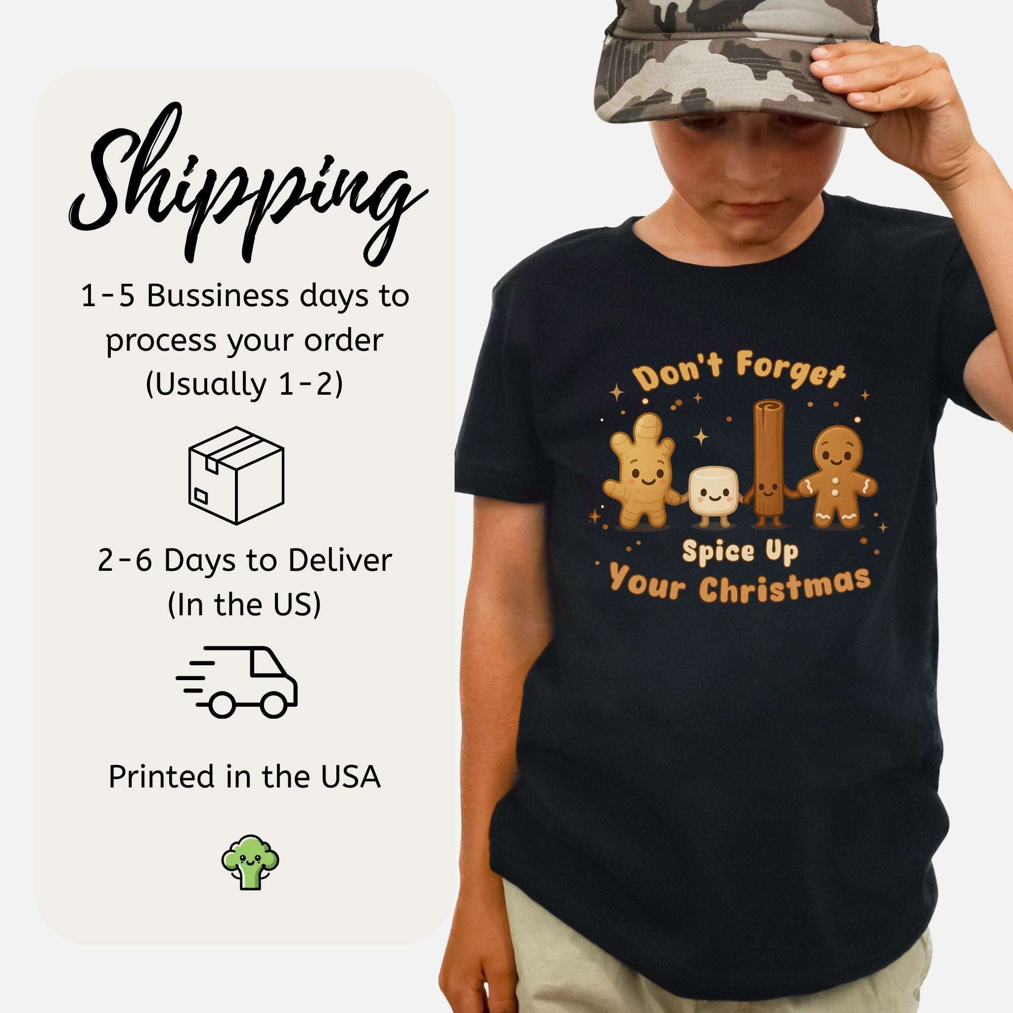 Sweet Holiday Squad Kids T-Shirt – Funny Gingerbread Spice Christmas Tee, Youth Tee