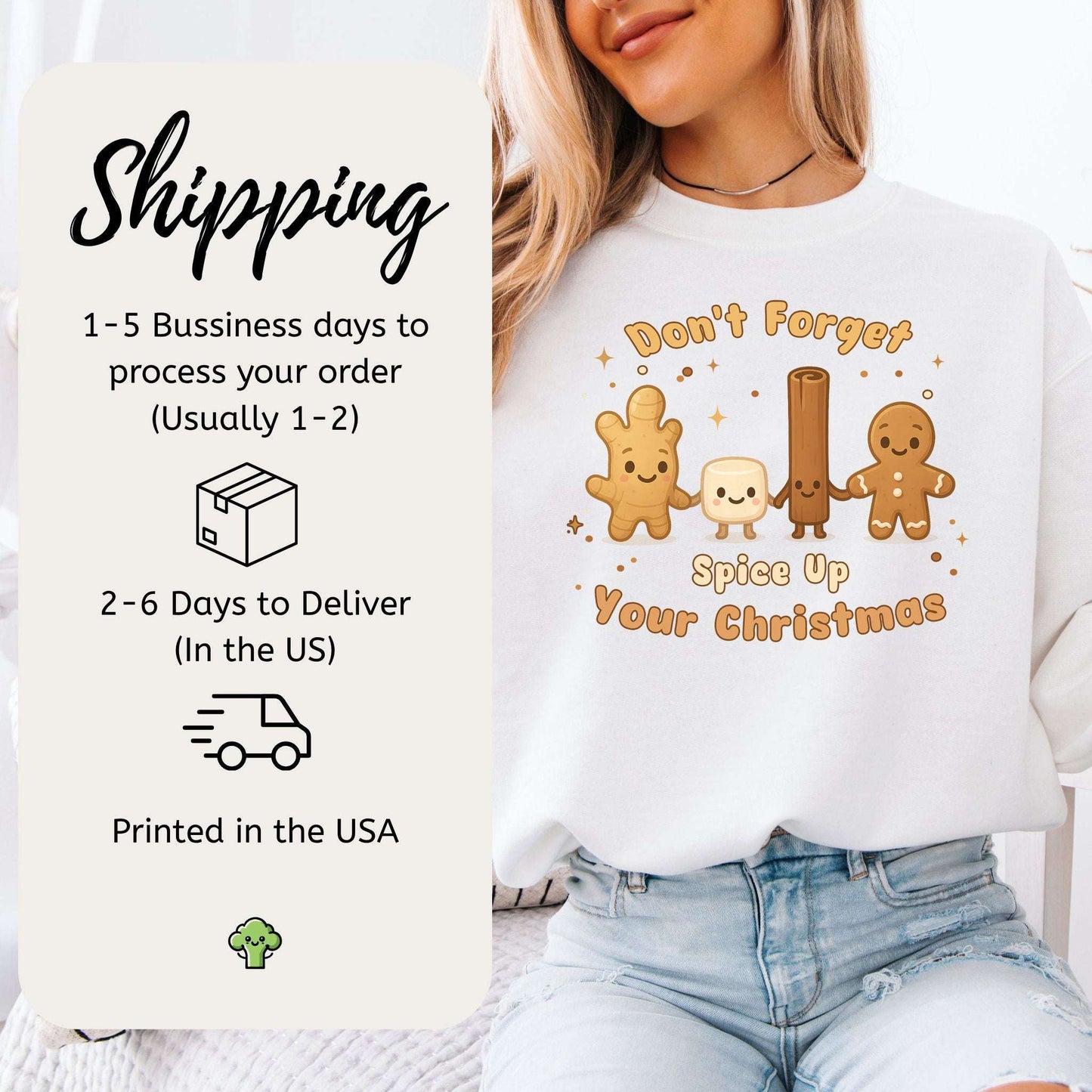 Spice Trio Holiday Sweatshirt – Funny Gingerbread & Marshmallow Gift