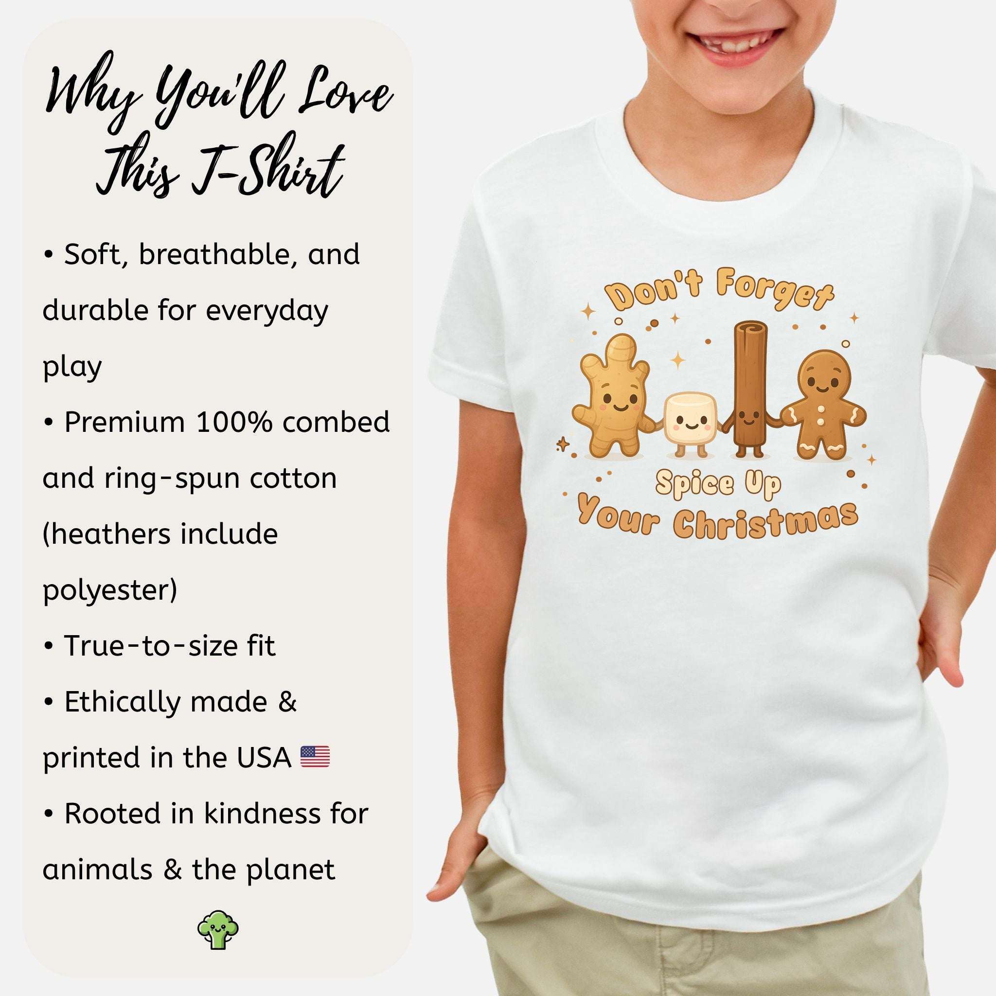 Sweet Holiday Squad Kids T-Shirt – Funny Gingerbread Spice Christmas Tee, Youth Tee
