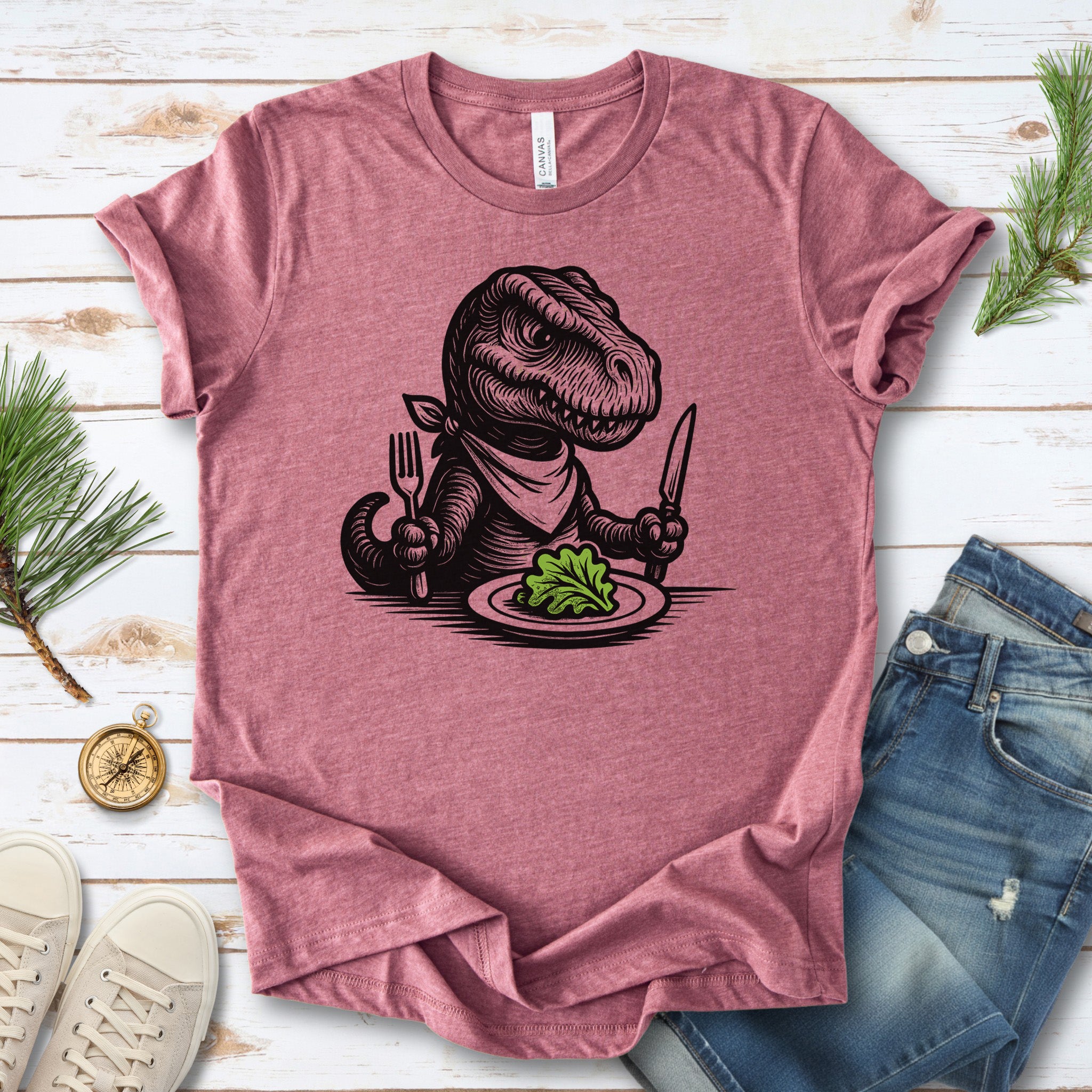 T-Rex Salad T-Shirt – Funny Dinosaur Vegan Gift Tee