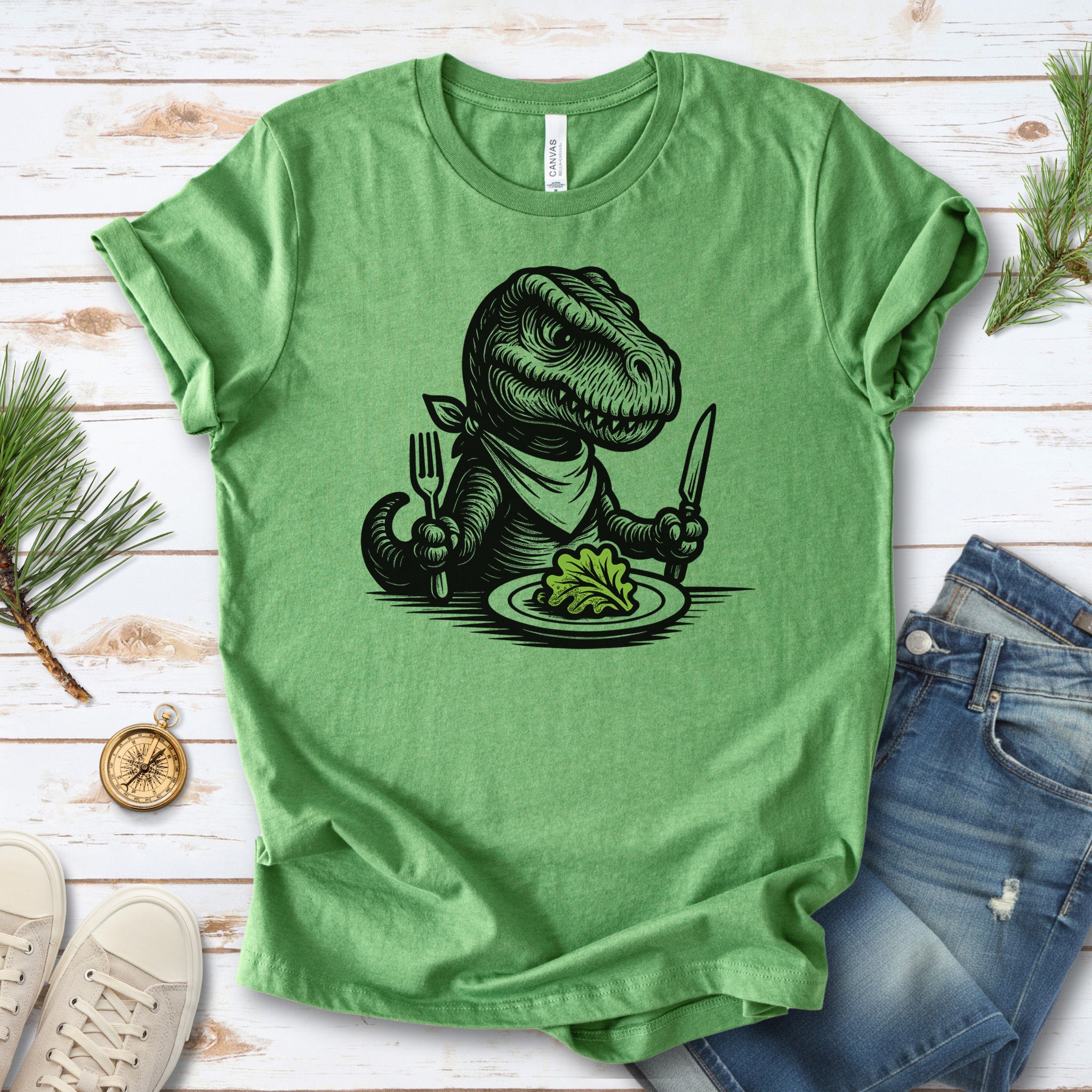 T-Rex Salad T-Shirt – Funny Dinosaur Vegan Gift Tee