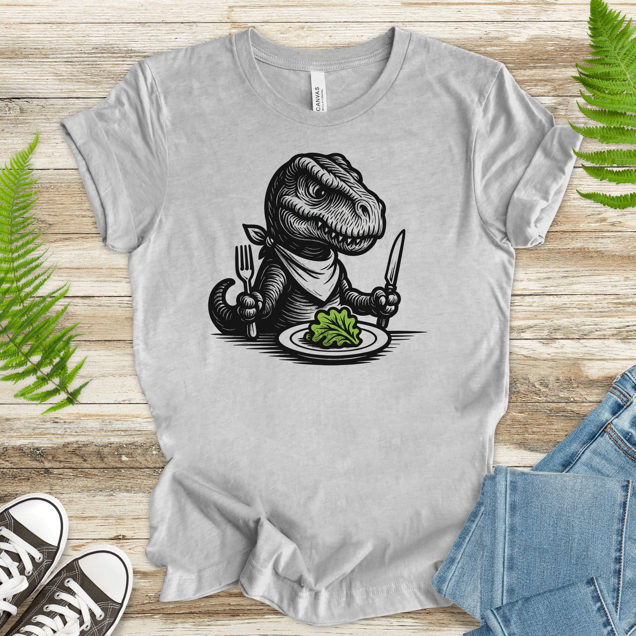 T-Rex Salad T-Shirt – Funny Dinosaur Vegan Gift Tee