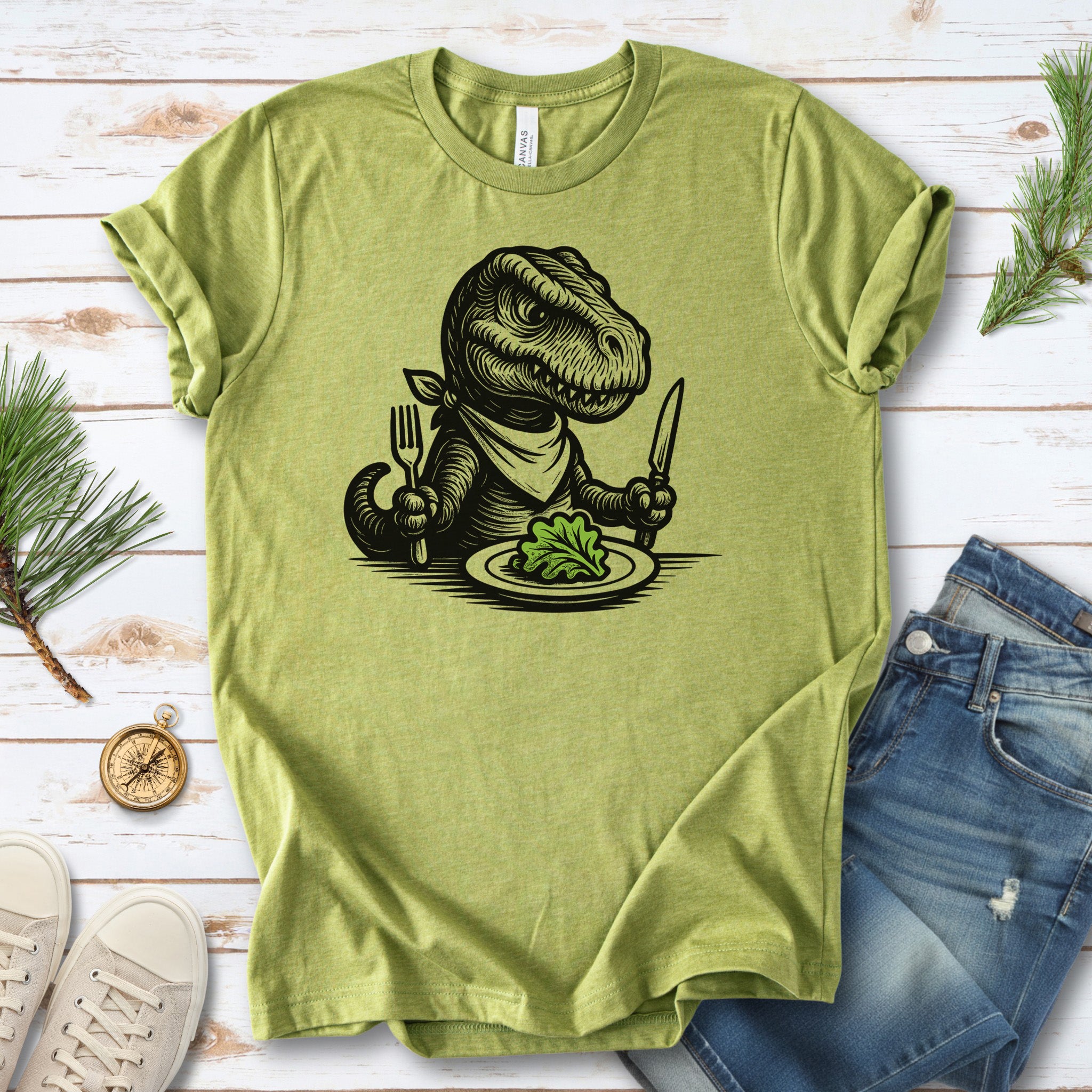 T-Rex Salad T-Shirt – Funny Dinosaur Vegan Gift Tee