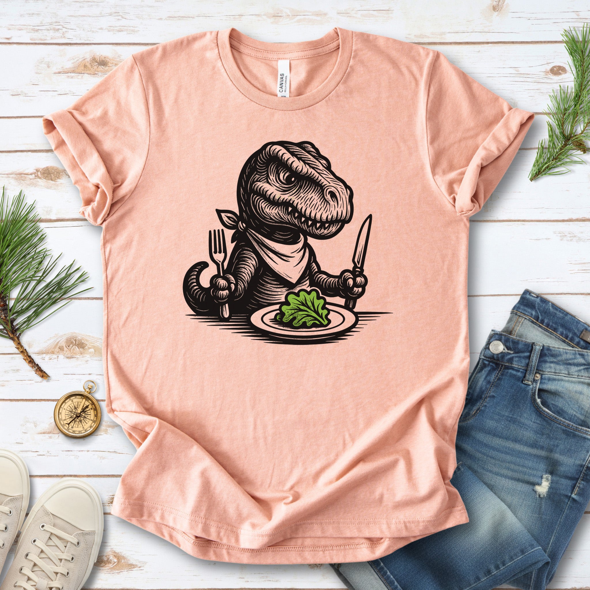 T-Rex Salad T-Shirt – Funny Dinosaur Vegan Gift Tee