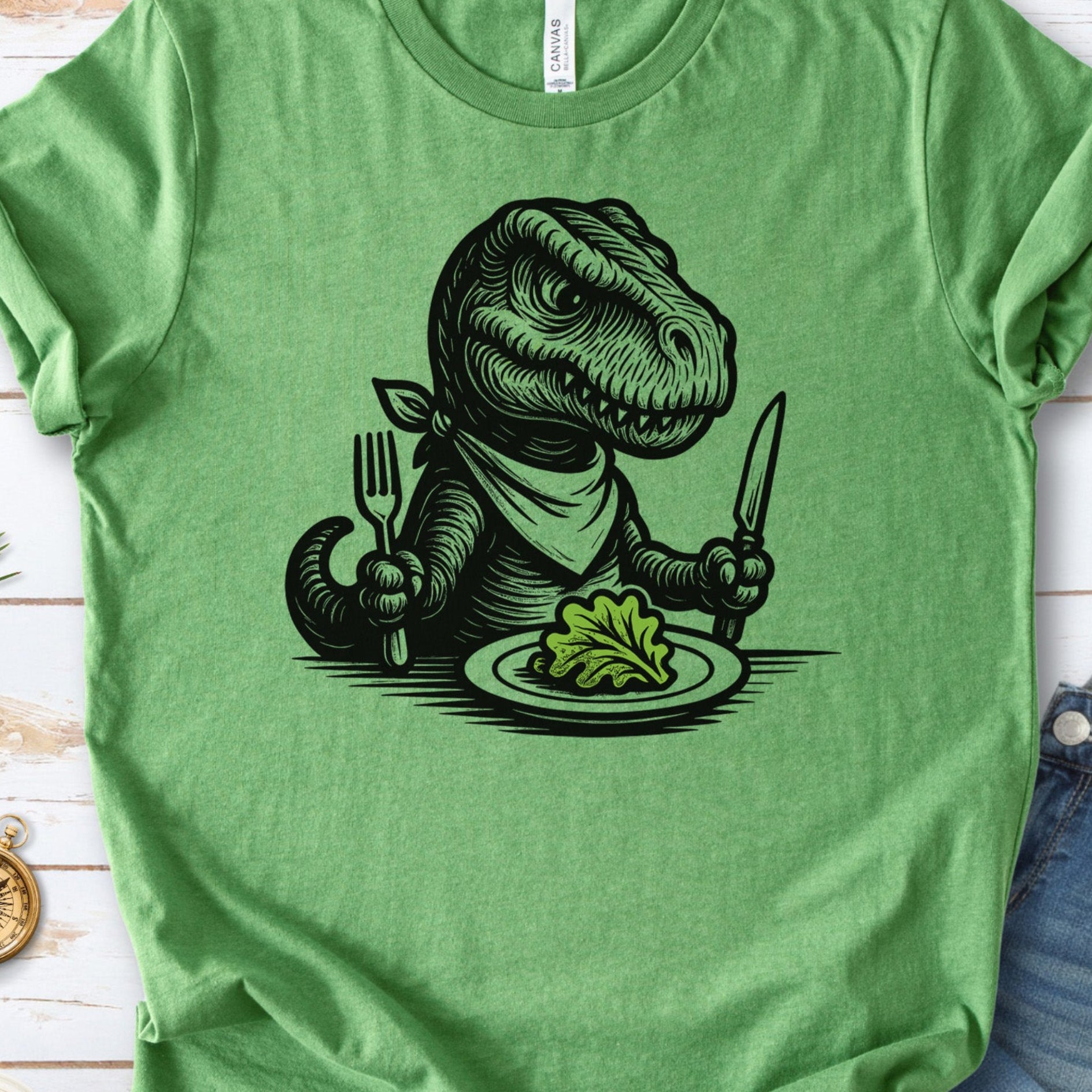 T-Rex Salad T-Shirt – Funny Dinosaur Vegan Gift Tee