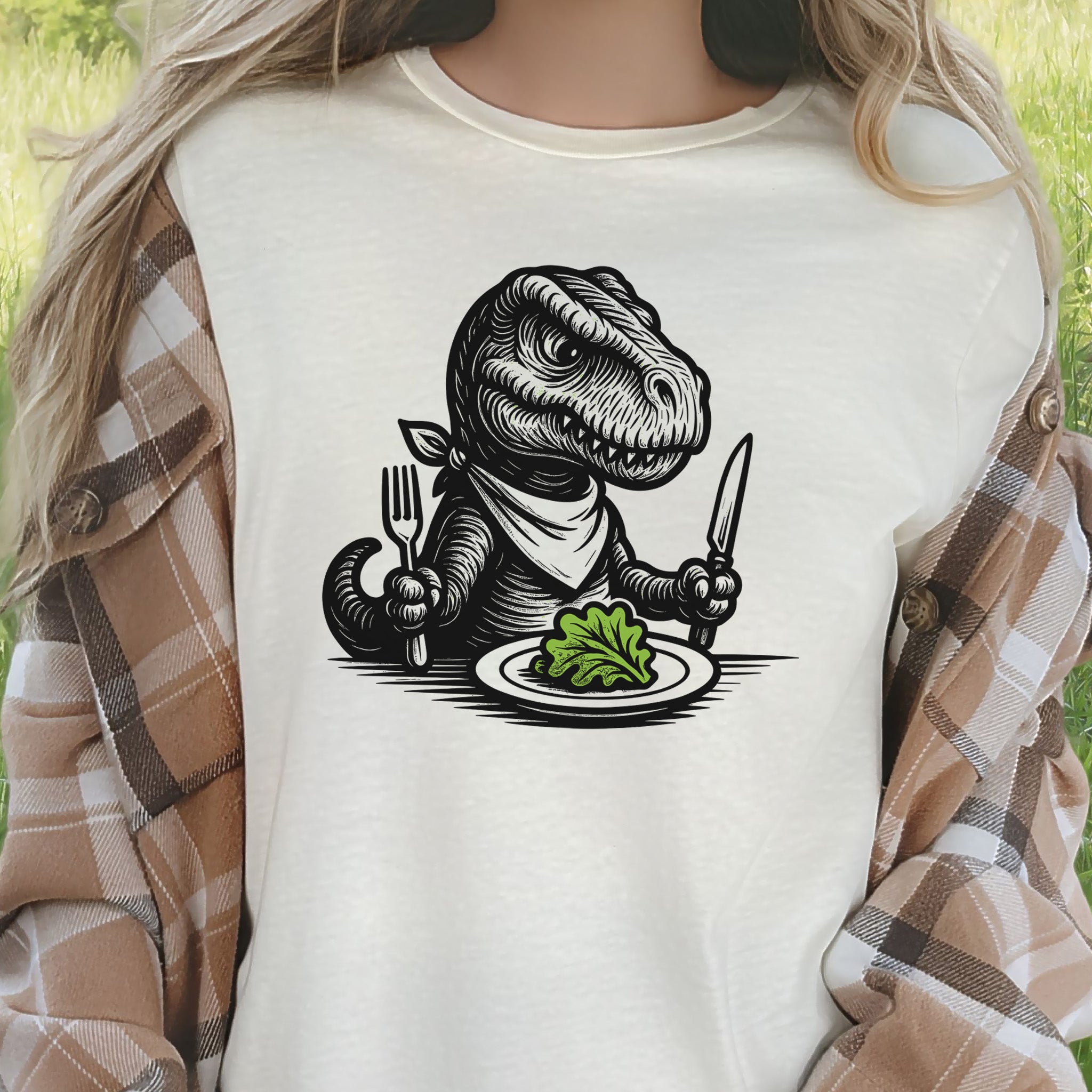 T-Rex Salad T-Shirt – Funny Dinosaur Vegan Gift Tee