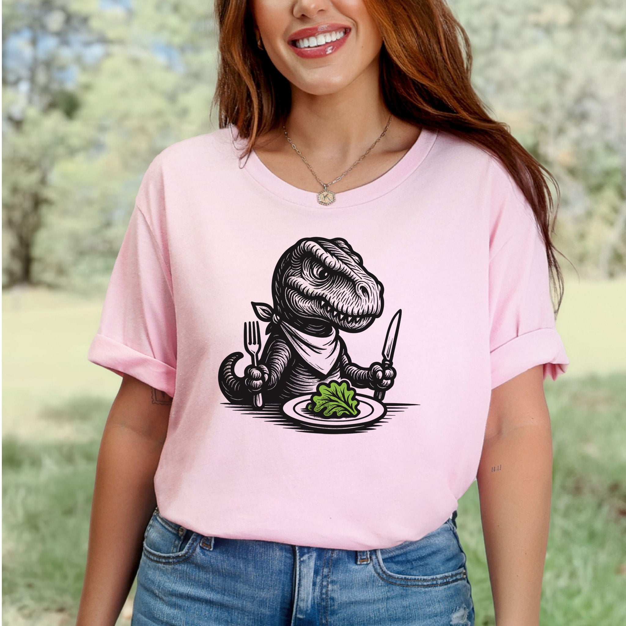T-Rex Salad T-Shirt – Funny Dinosaur Vegan Gift Tee