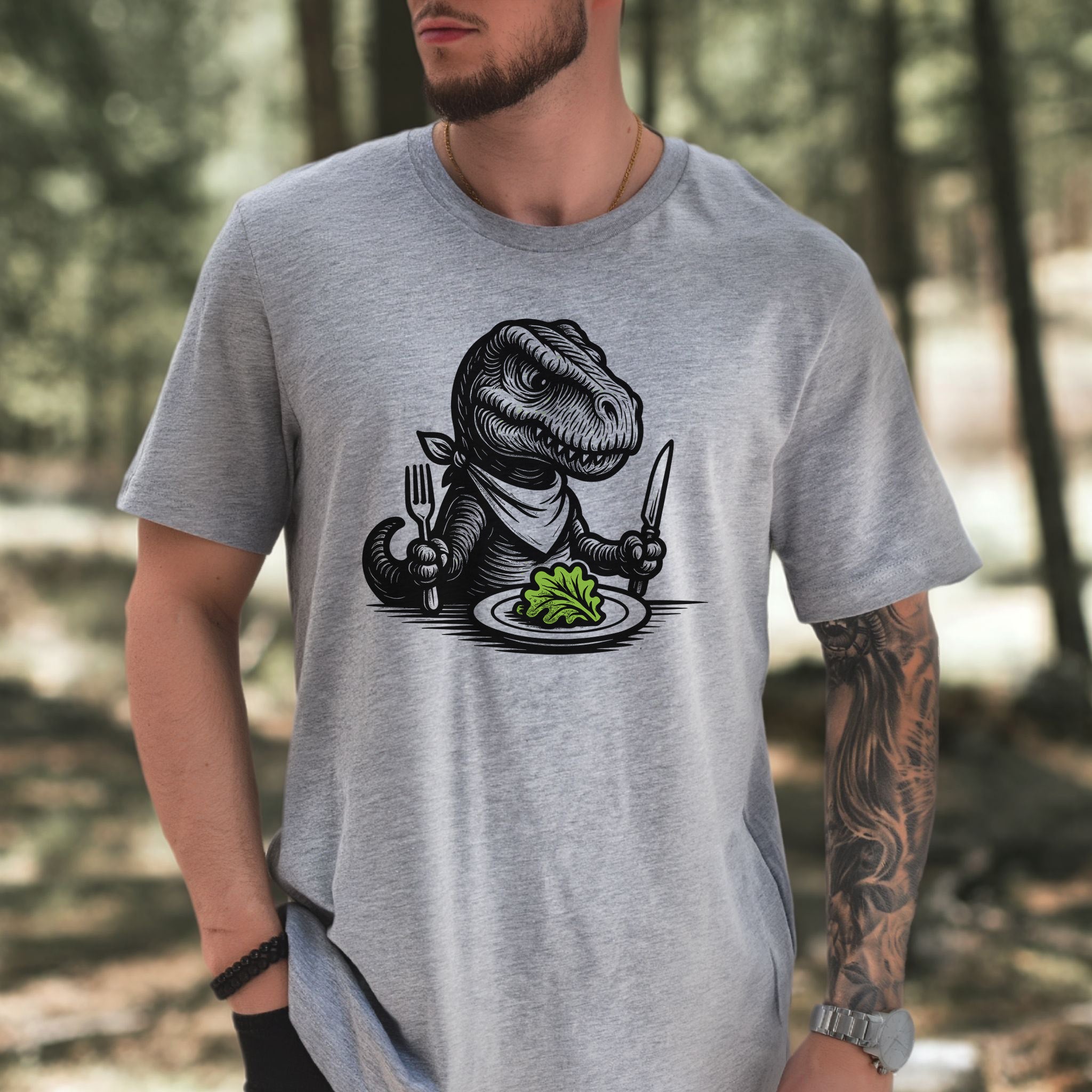 T-Rex Salad T-Shirt – Funny Dinosaur Vegan Gift Tee