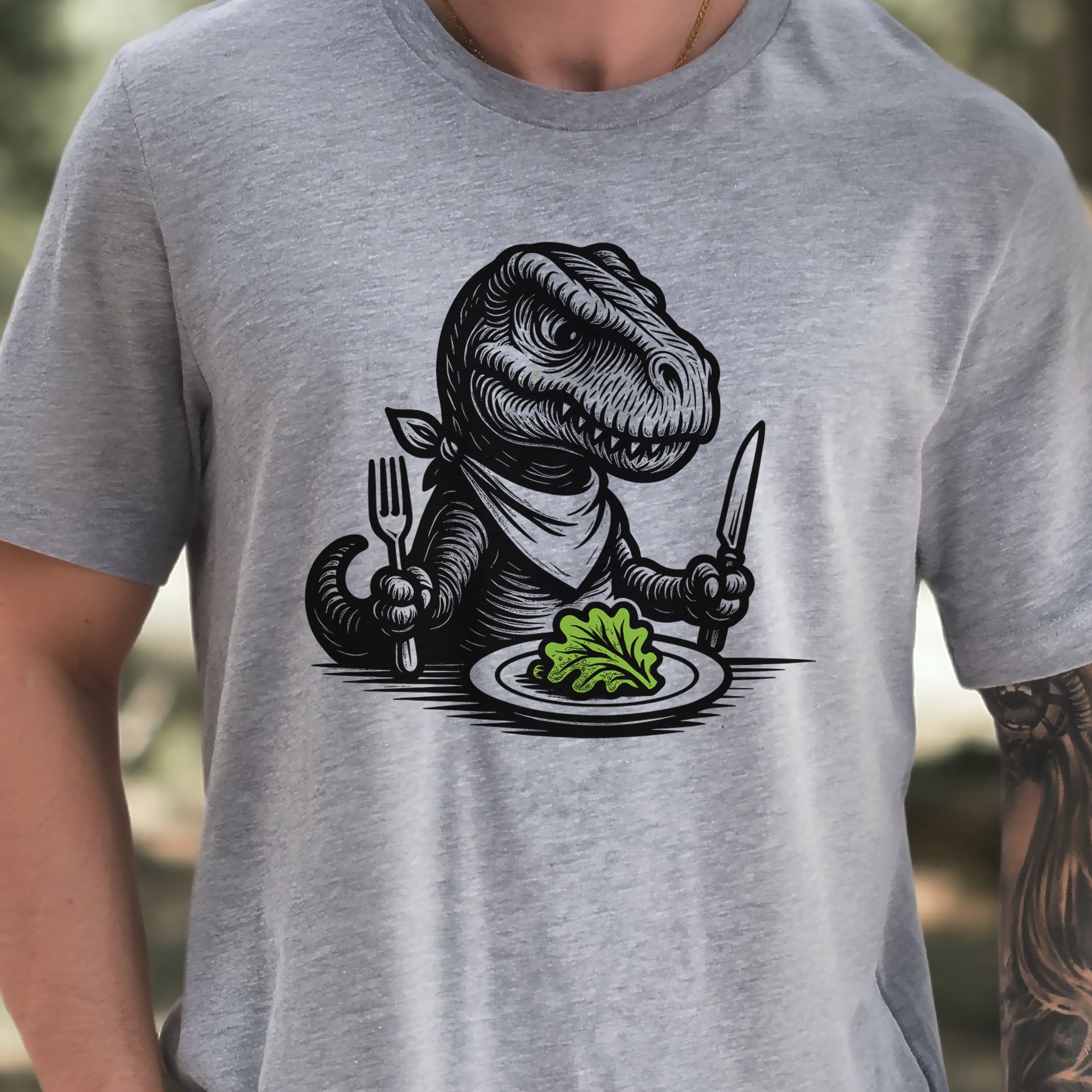 T-Rex Salad T-Shirt – Funny Dinosaur Vegan Gift Tee