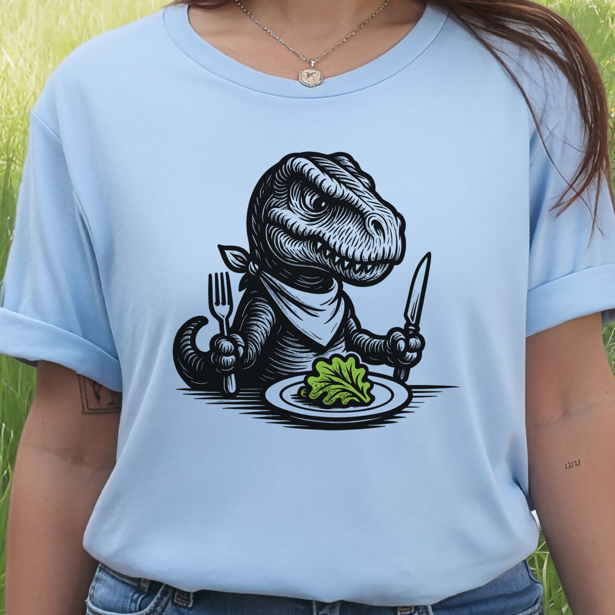 T-Rex Salad T-Shirt – Funny Dinosaur Vegan Gift Tee