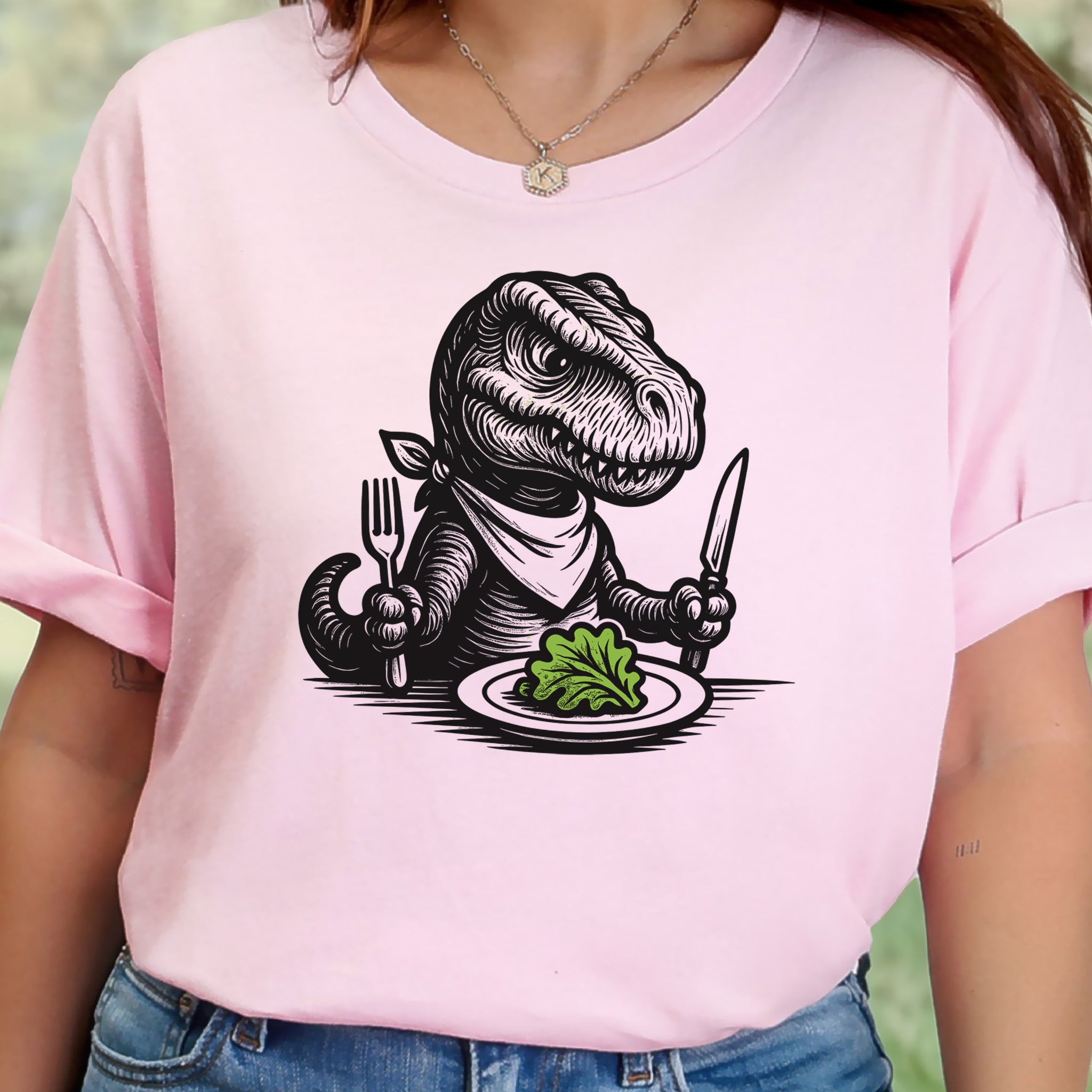 T-Rex Salad T-Shirt – Funny Dinosaur Vegan Gift Tee