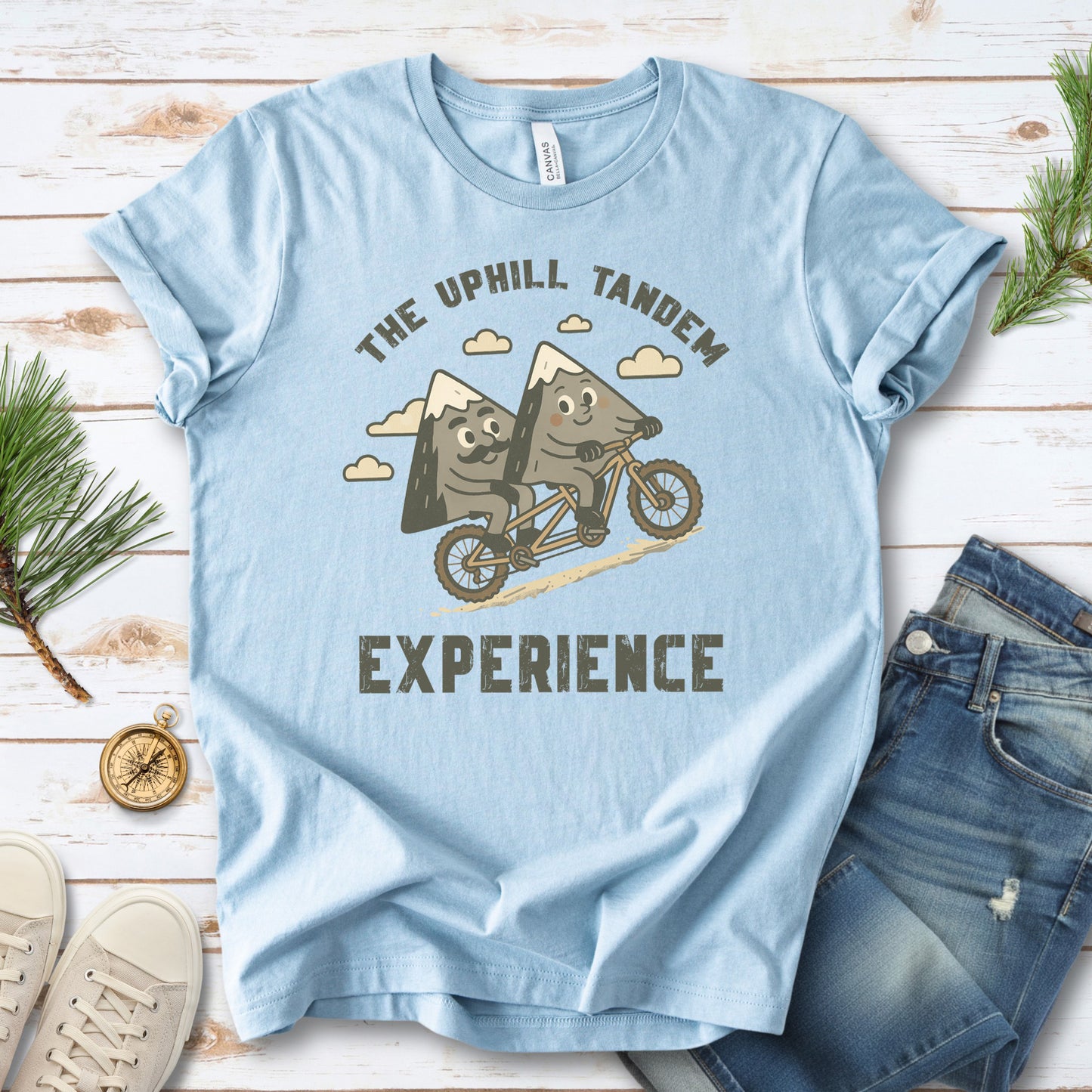 The Uphill Tandem Experience Mountain Cycling T-Shirt