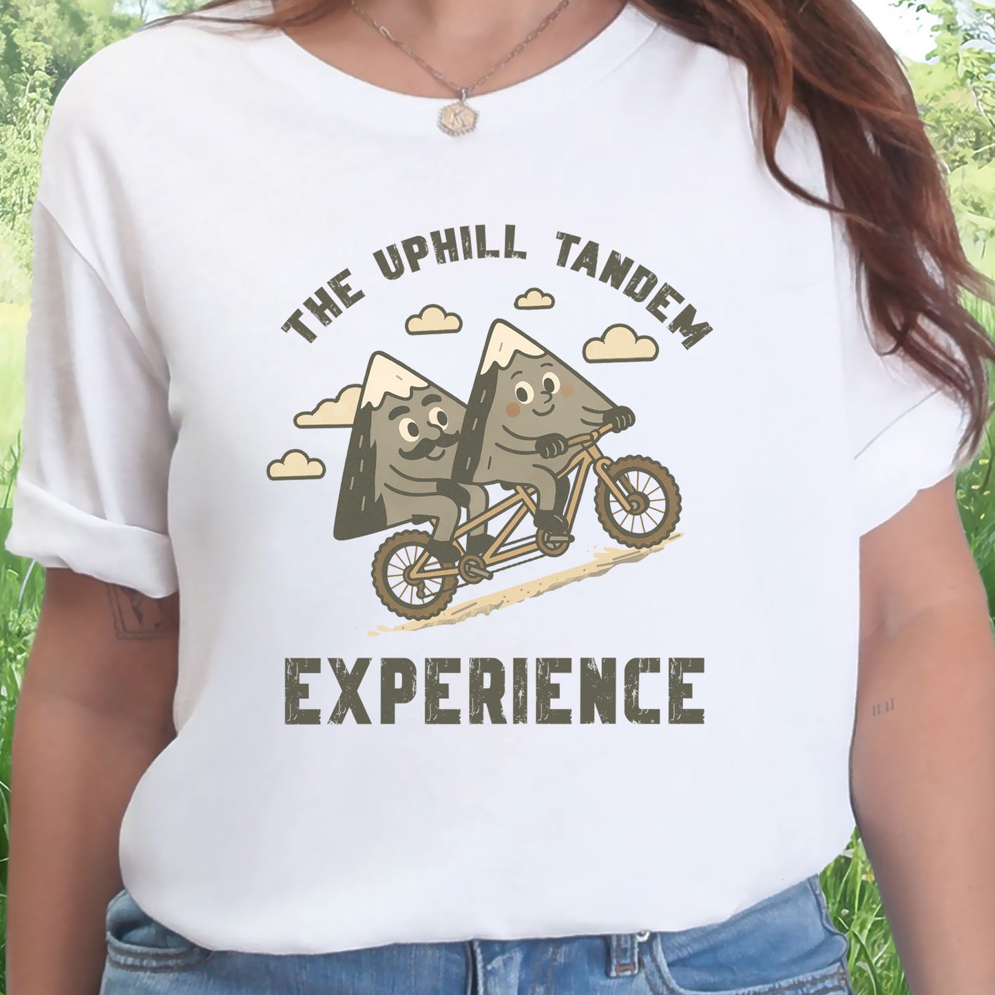 The Uphill Tandem Experience Mountain Cycling T-Shirt