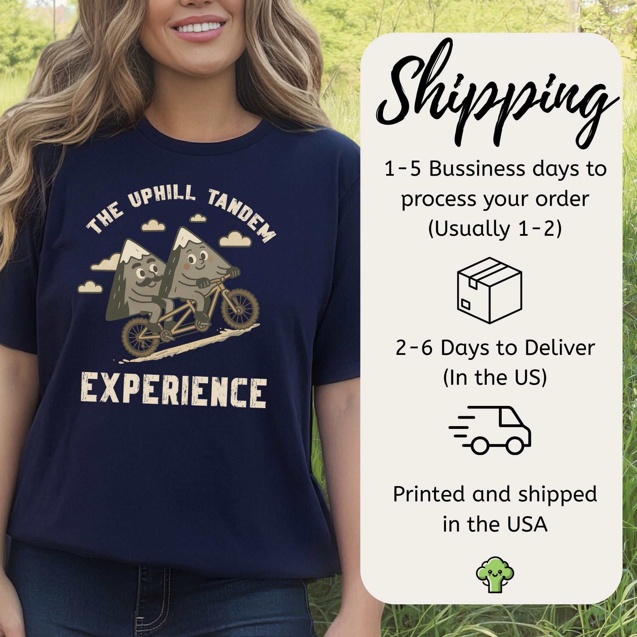 The Uphill Tandem Experience Mountain Cycling T-Shirt