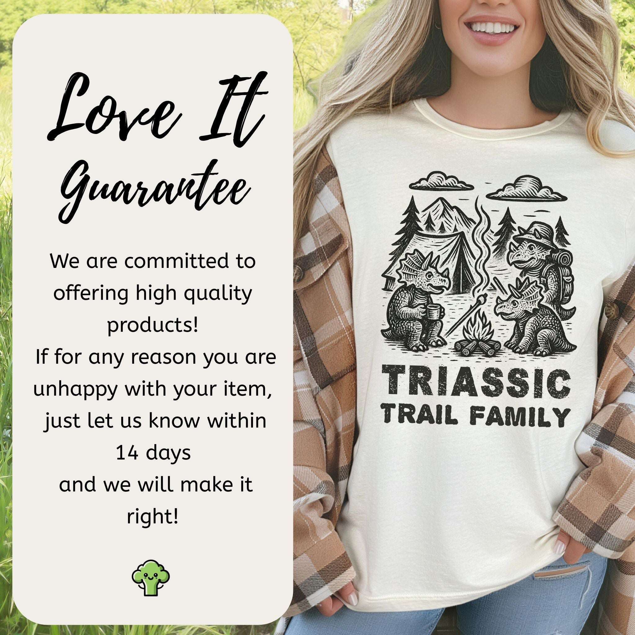 Triassic Trail Family Dinosaur Camping T-Shirt