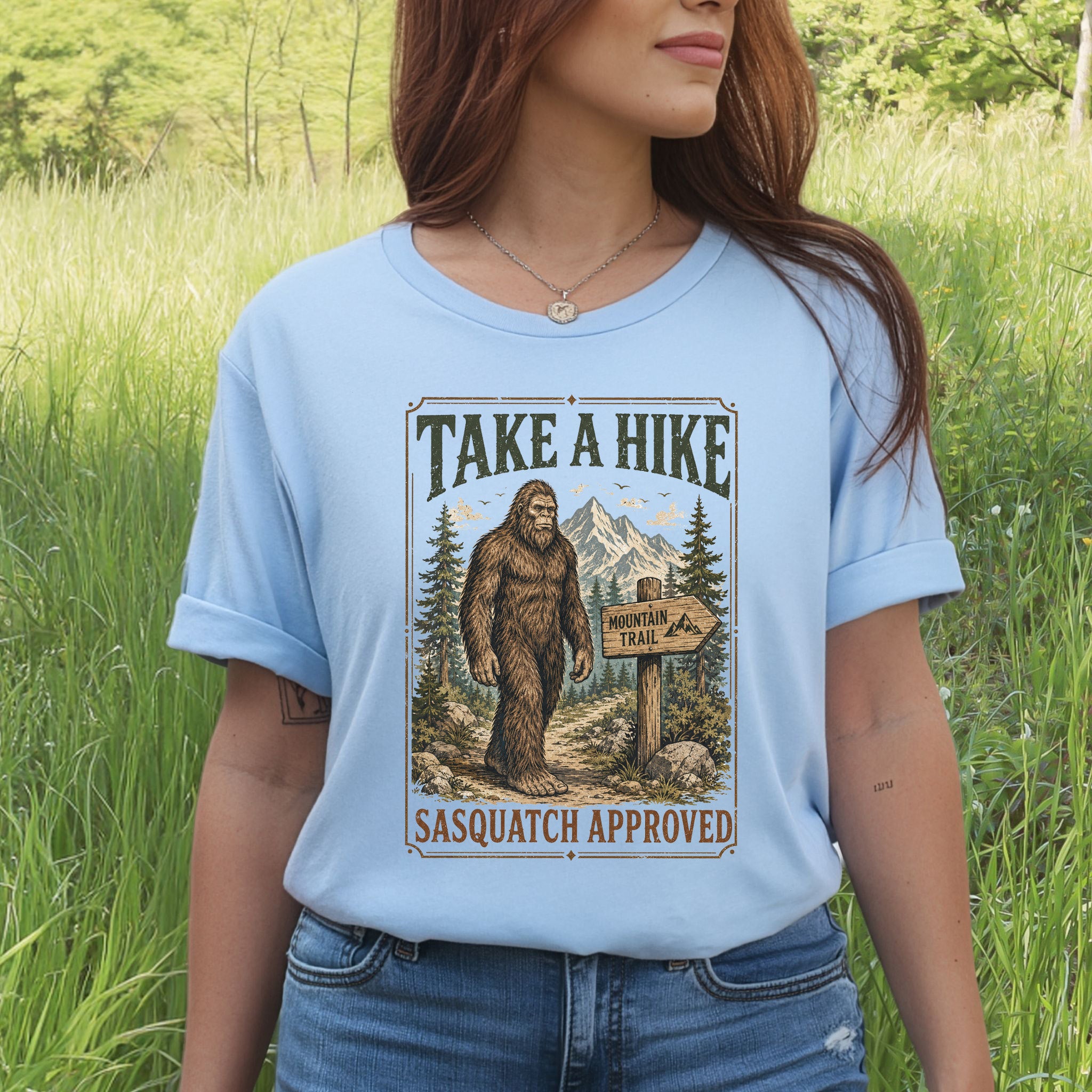 Take a Hike Sasquatch Approved Bigfoot Mountain Trail T-Shirt